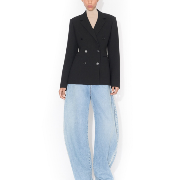 Alaïa Wool Crepe Cinched Blazer - ALAÏA Jackets - Laser Cut Luxury - Shop at Coveti