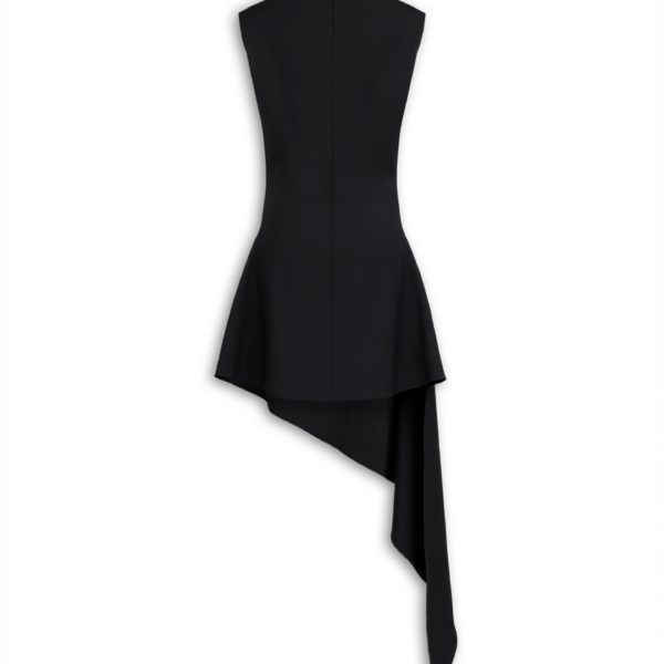 Alaïa Wool Gabardine Pointed Dress - ALAÏA Dresses - Laser Cut Luxury - Shop at Coveti