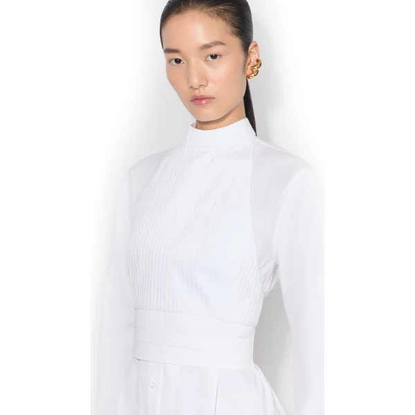 Alaia Wrap Cotton Poplin Dress, view 4