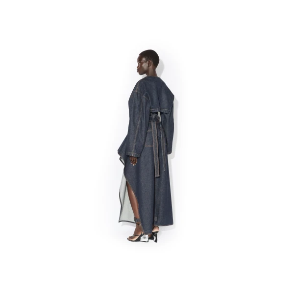 Alaia Wrap Denim Jacket, view 3