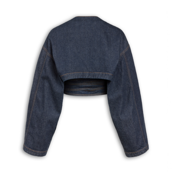 Alaïa Wrap Denim Jacket - ALAÏA Jackets - Laser Cut Luxury - Shop at Coveti