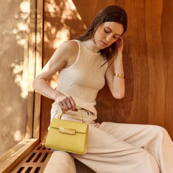 Ateliers Auguste Mini Capucine in Limoncello bag