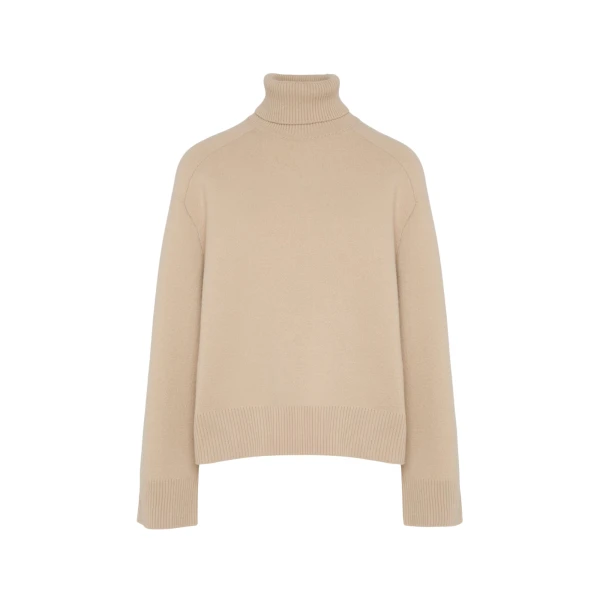 Yves Salomon Polo-neck Sweater in Beige