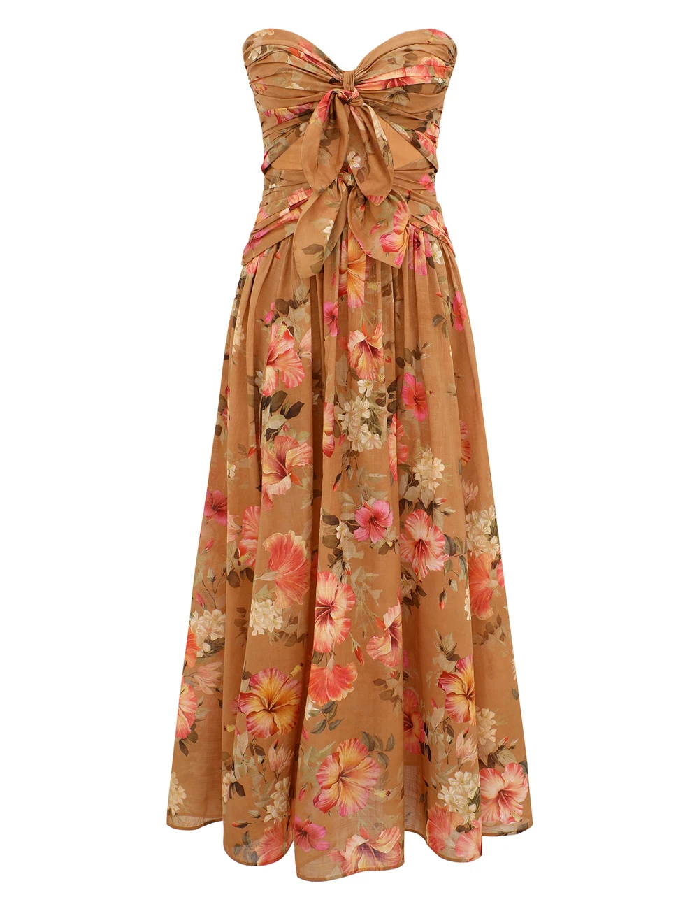 Zimmermann Mahon Tie Front Midi Dress | Ready to Wear Collection Coveti Elevate your elegance in this Zimmermann Dresses available now at Coveti