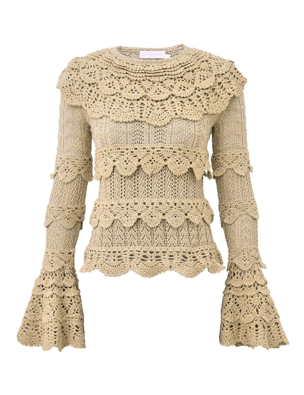 Zimmermann Sundance Crochet Frill Top | Ready to Wear Collection Coveti Elevate your elegance in this Zimmermann Tops available now at Coveti