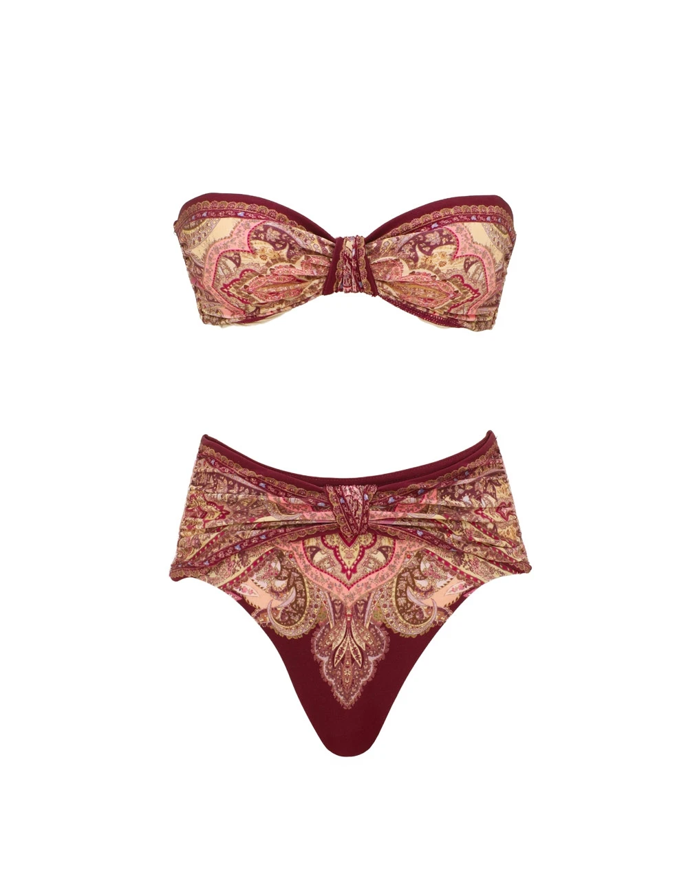 Zimmermann Sundance Knot Bandeau Bikini | Ready to Wear Collection Coveti Elevate your elegance in this Zimmermann Beachwear available now at Coveti