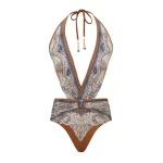 Zimmermann Sundance Plunge Halter 1PC | Ready to Wear Collection Coveti Elevate your elegance in this Zimmermann Beachwear available now at Coveti