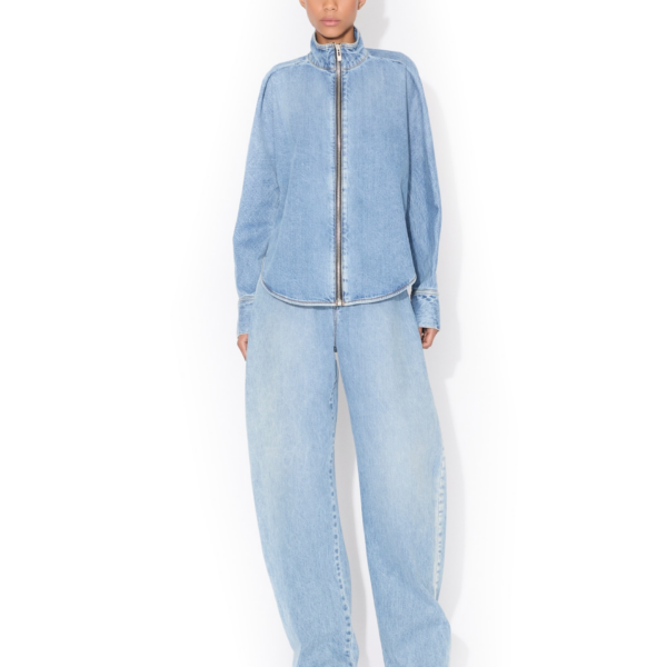 Alaïa Zip Denim Shirt - ALAÏA Pants - Laser Cut Luxury - Shop at Coveti