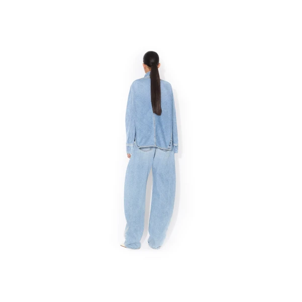 Alaia Zip Denim Shirt, view 3