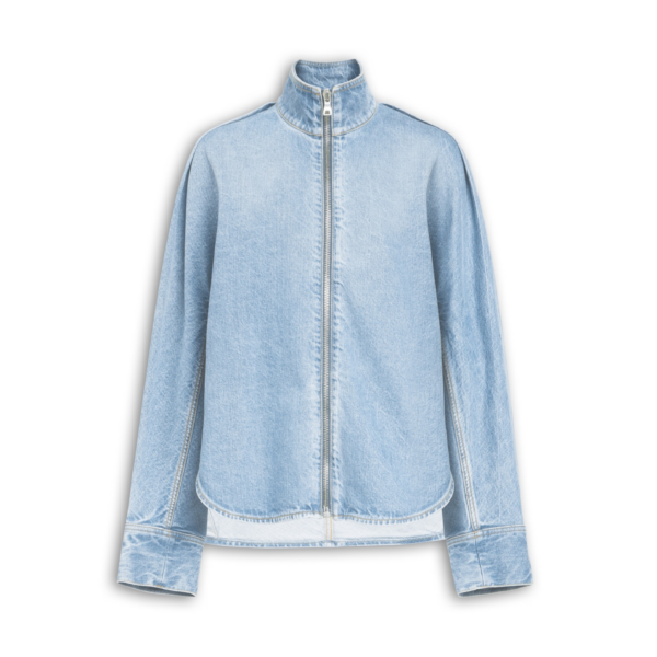 Alaïa Zip Denim Shirt - ALAÏA Pants - Laser Cut Luxury - Shop at Coveti