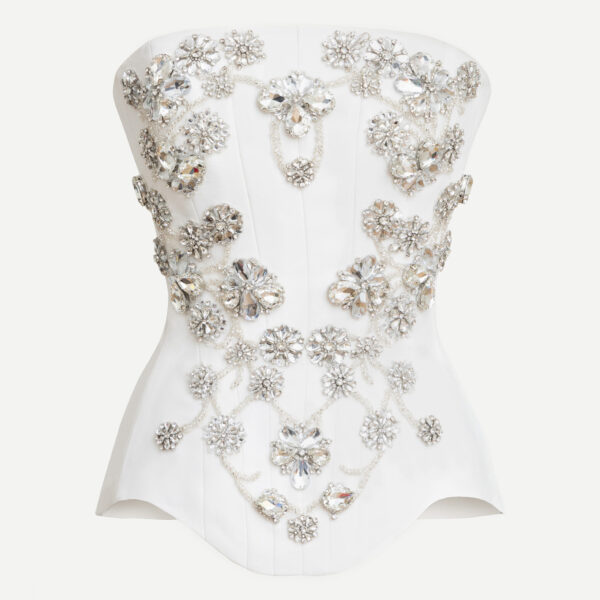 Zuhair Murad Cady Beaded Top - Tops - Lebanese Haute Couture and Evening Gowns at Coveti