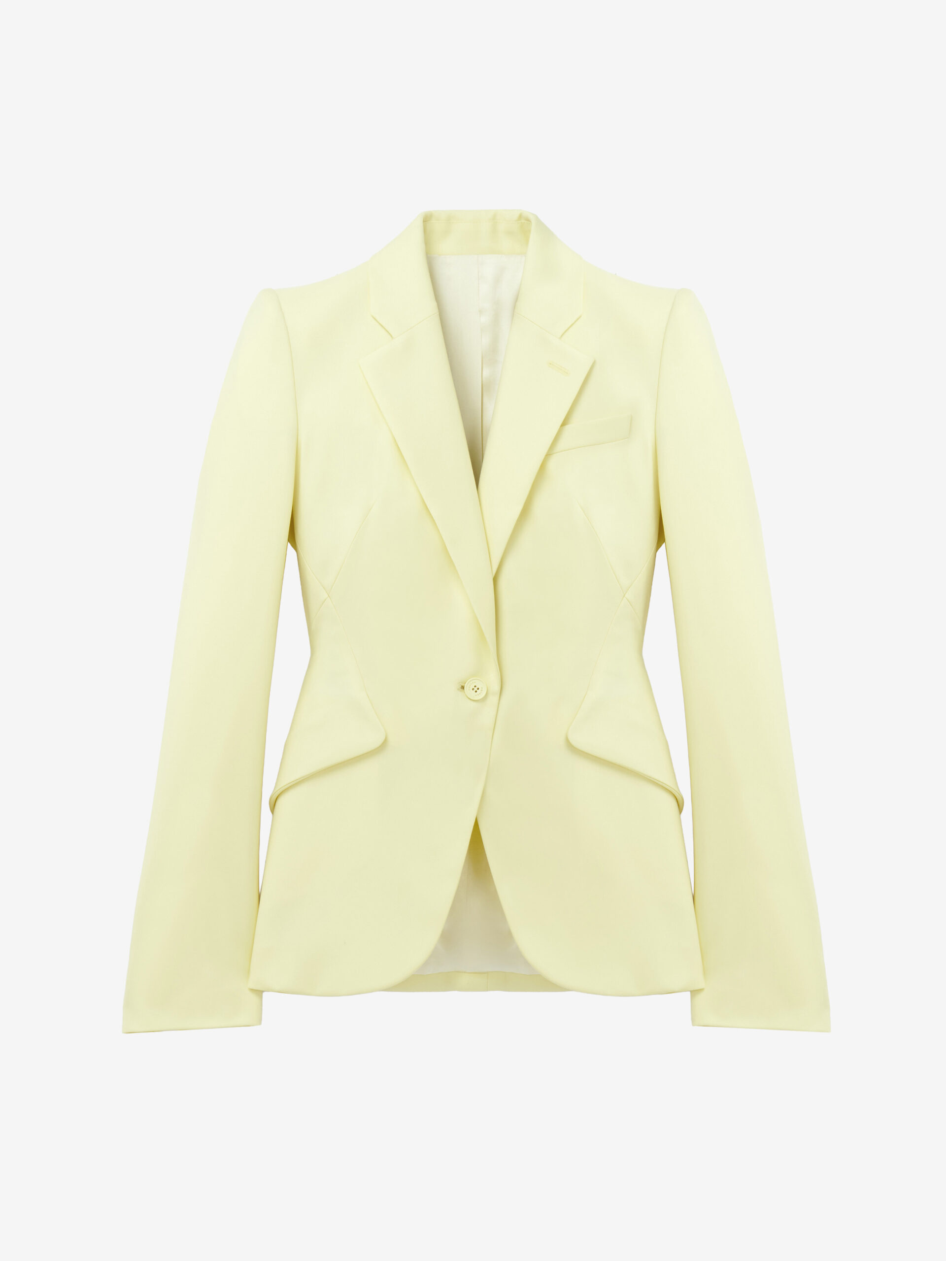 Alexander McQueen Wool Gabardine Single-breasted Jacket in Yellow