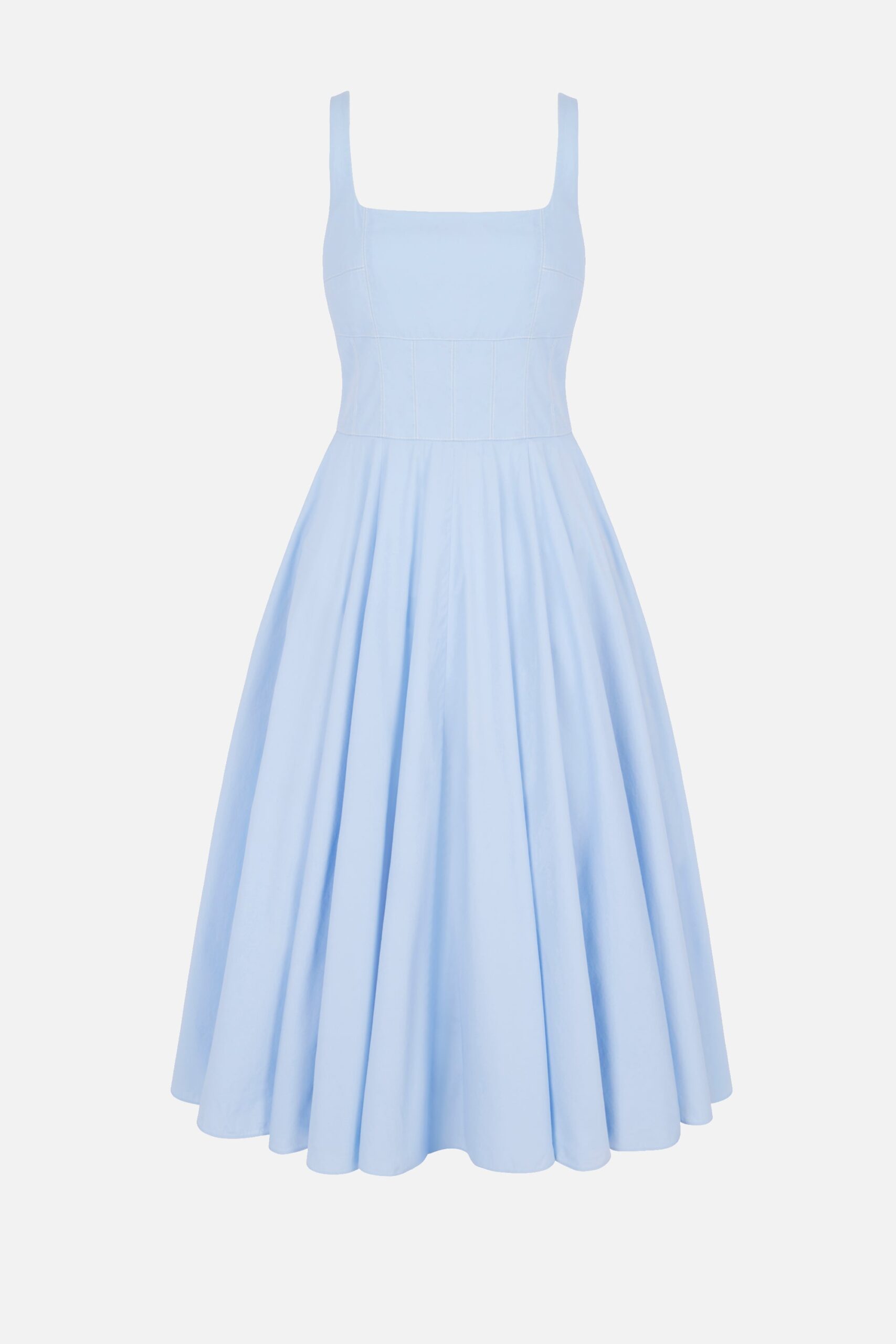 Emilia Wickstead Nikush Dress in Icy Blue Denim