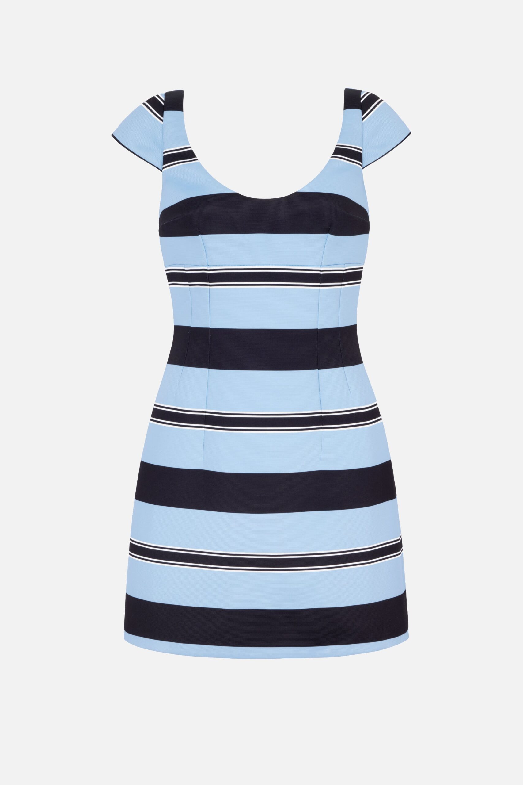 Emilia Wickstead Eloise Dress in Blue & Black Taffeta Faille