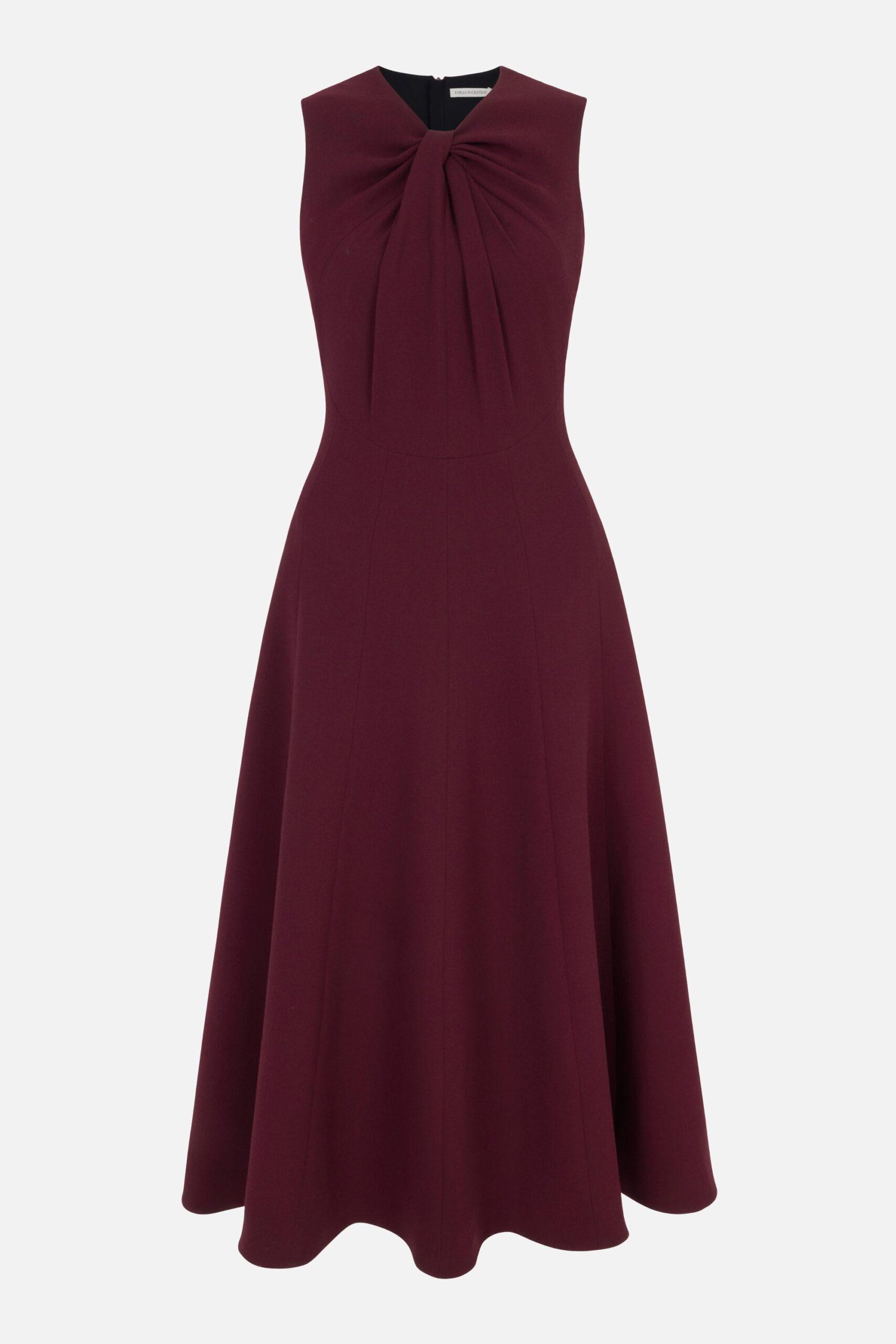 Emilia Wickstead Meryl Dress in Plum Single Wool Crepe