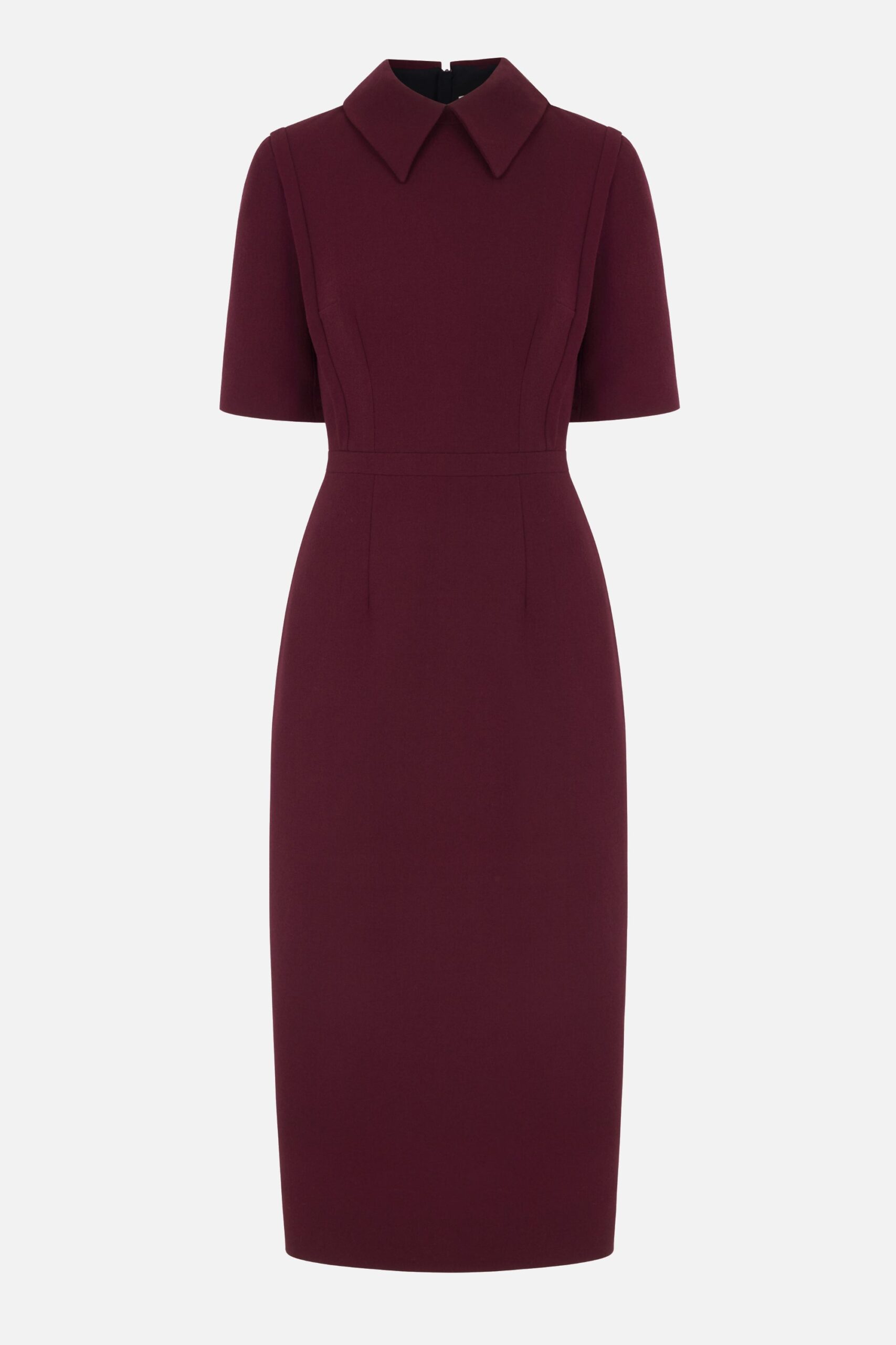 Emilia Wickstead Valletta Dress in Plum Single Wool Crepe