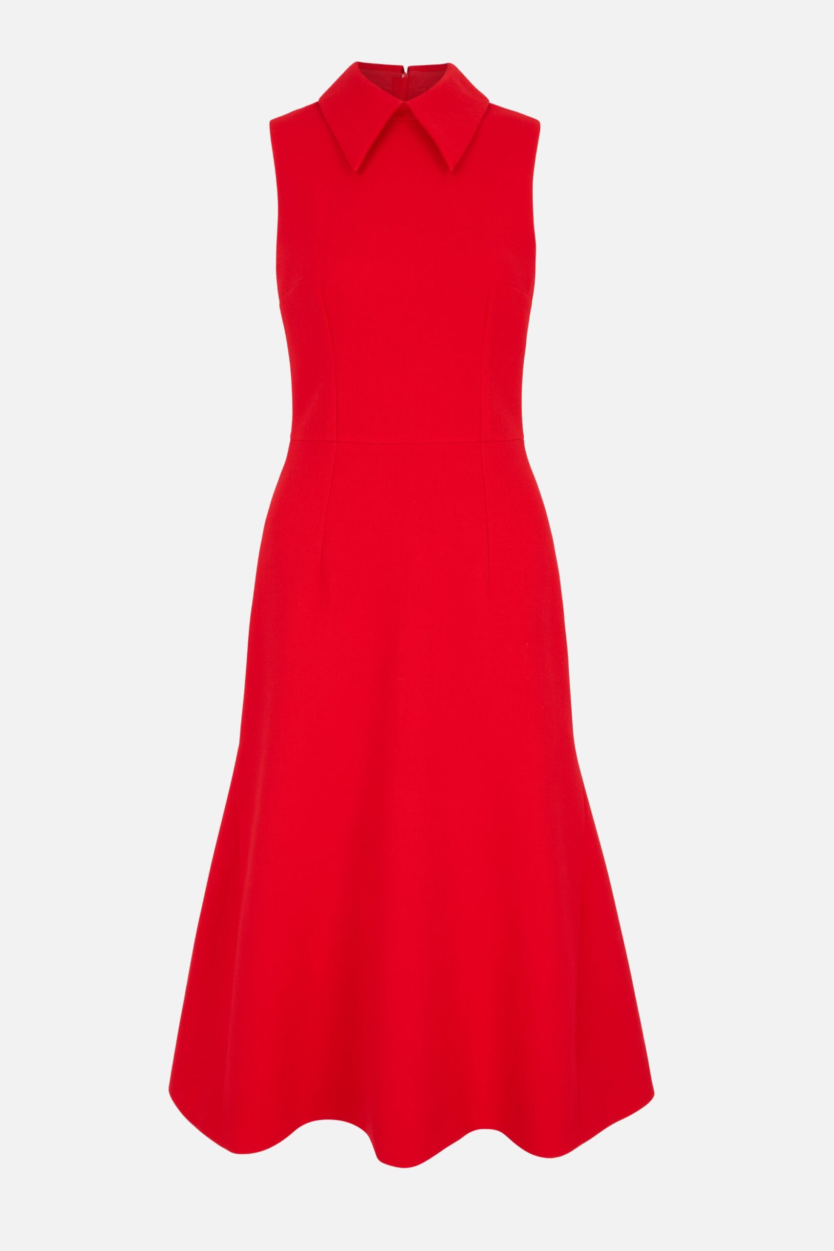 Emilia Wickstead Leontine Dress in Red Single Wool Crepe