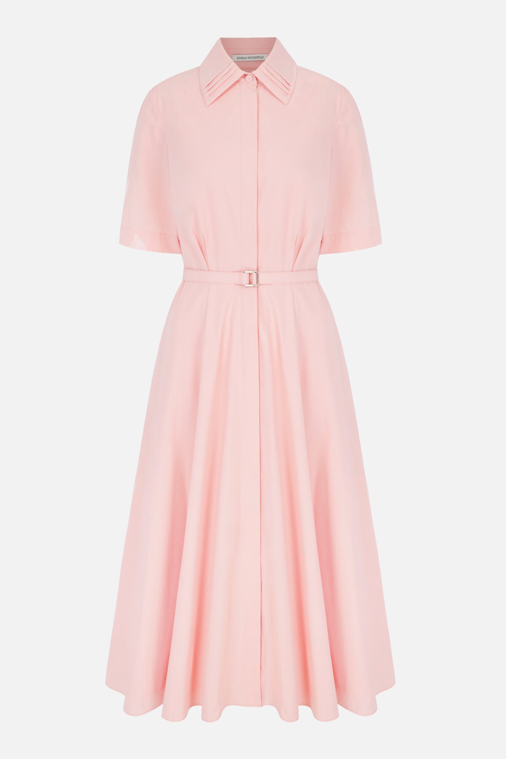 Emilia Wickstead Rubie Dress in Light Pink Cotton Poplin