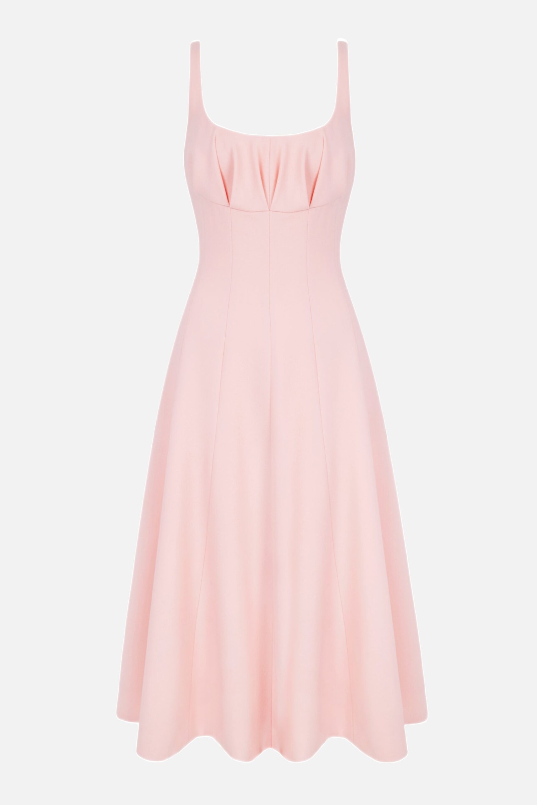 Emilia Wickstead Collins Dress in Light Pink Single Wool Crepe