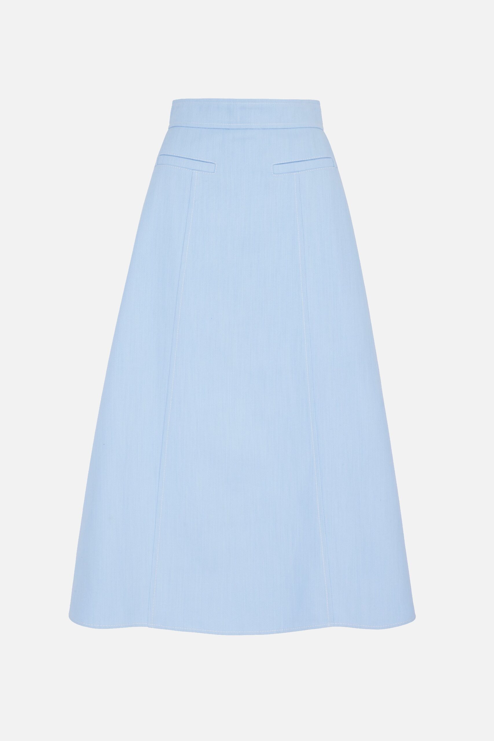 Emilia Wickstead Wilder Skirt in Icy Blue Denim