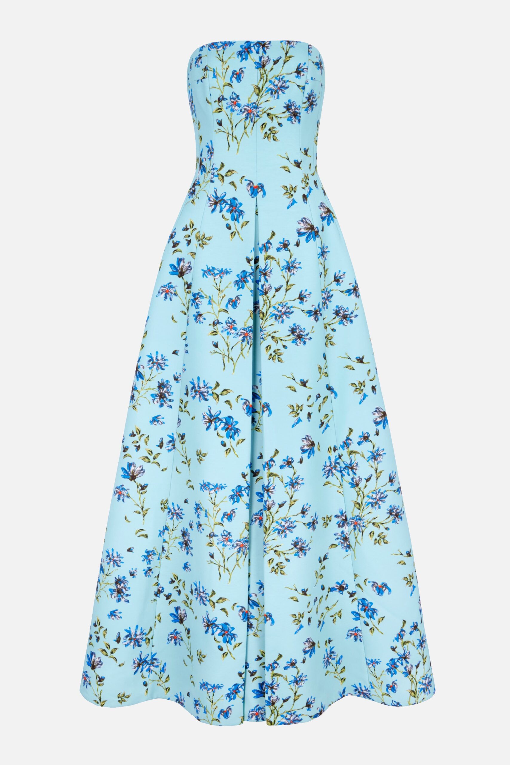 Emilia Wickstead Ragna Dress in Blue Magnolia Taffeta Faille