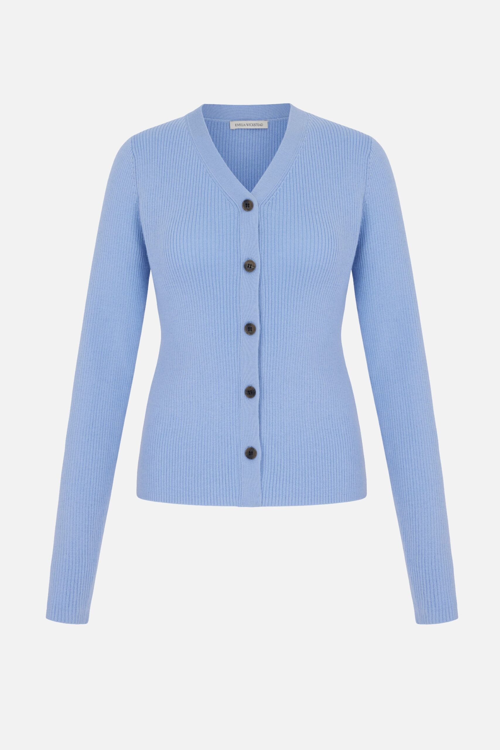 Emilia Wickstead Ash Cardigan in Baby Blue Merino Wool