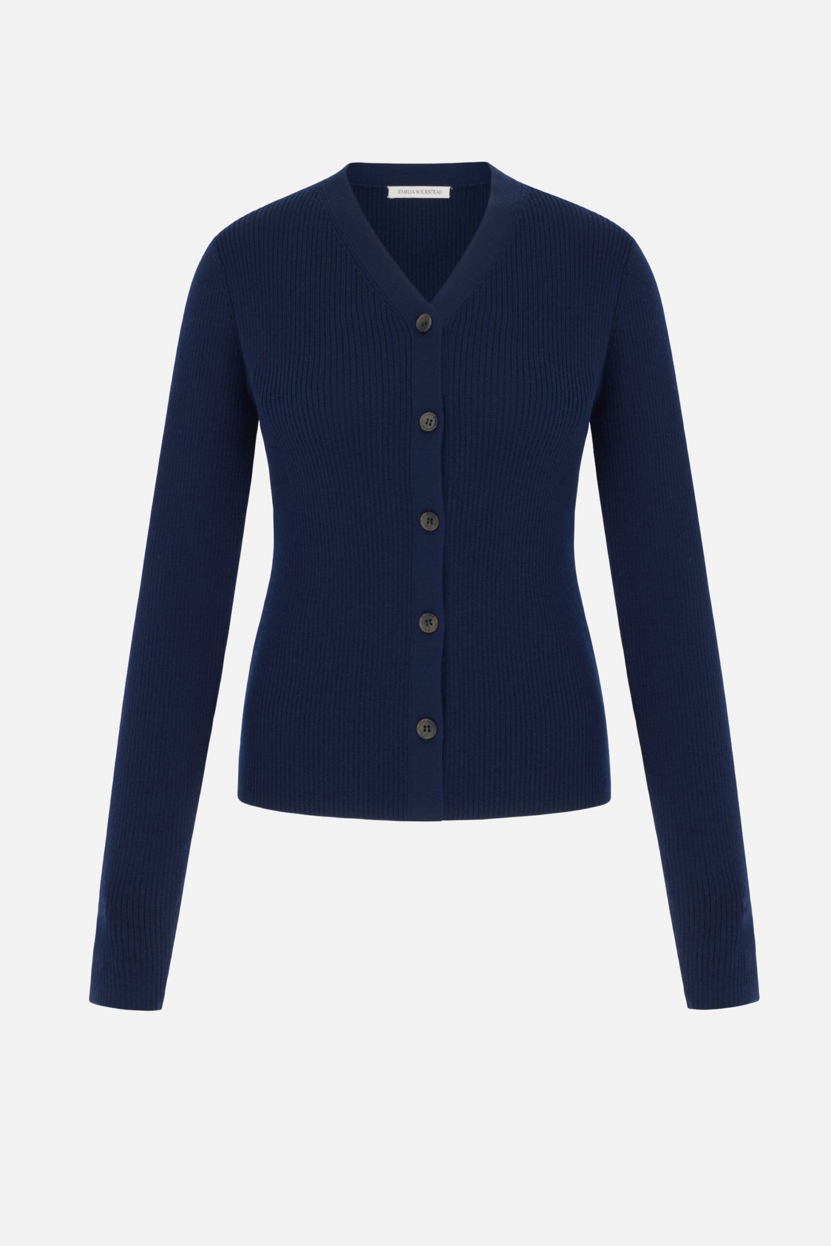Emilia Wickstead Ash Cardigan in Navy Merino Wool