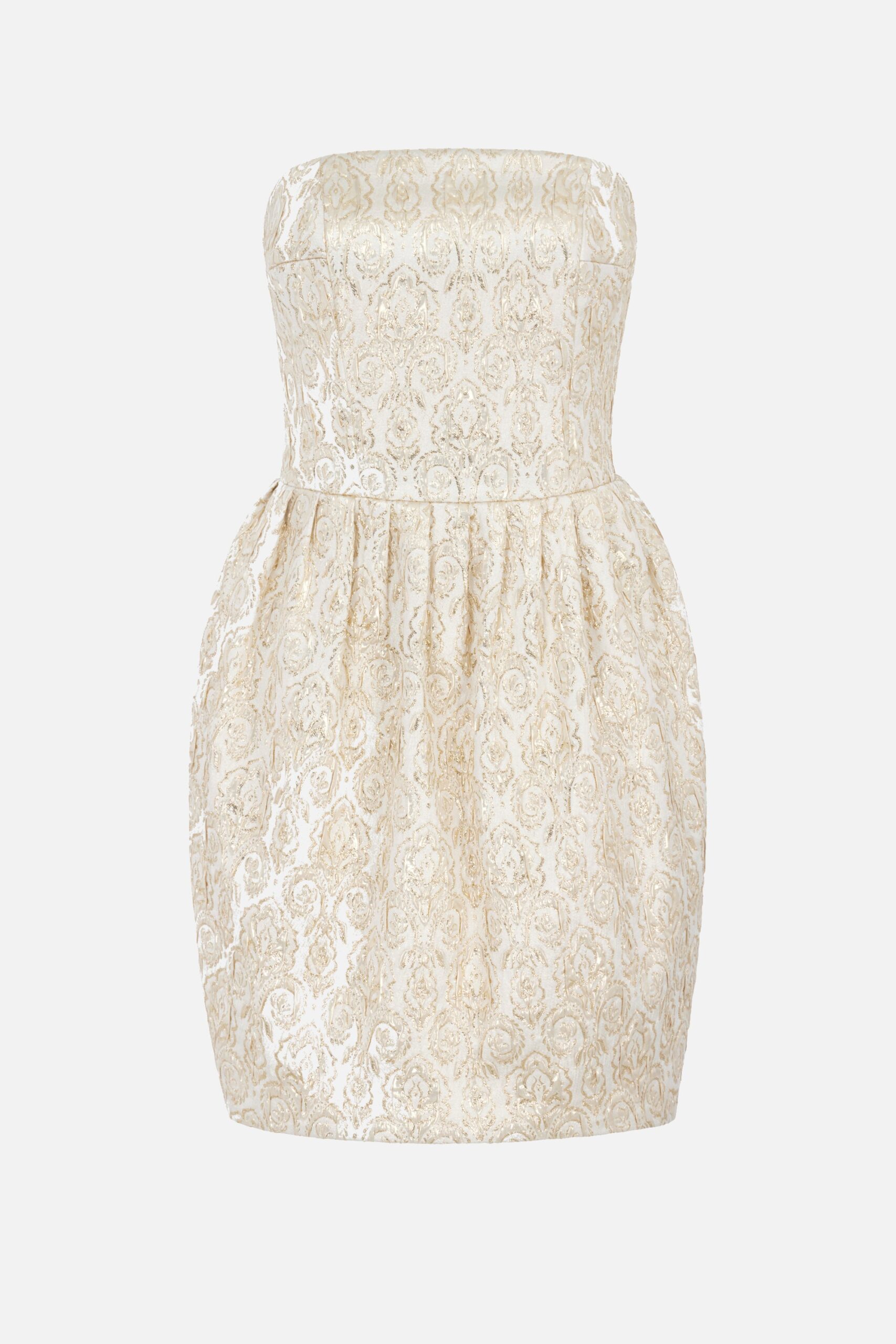 Emilia Wickstead Lowe Mini Dress in Gold Metallic Jacquard