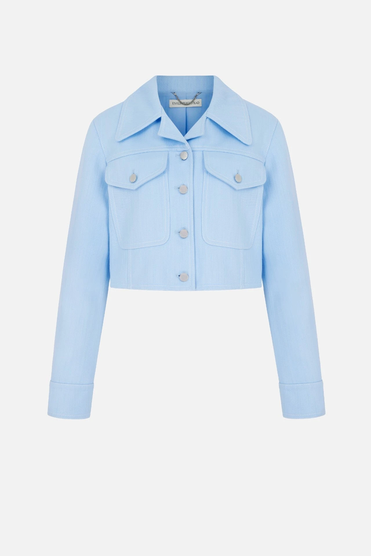 Emilia Wickstead Nics Jacket in Icy Blue Denim