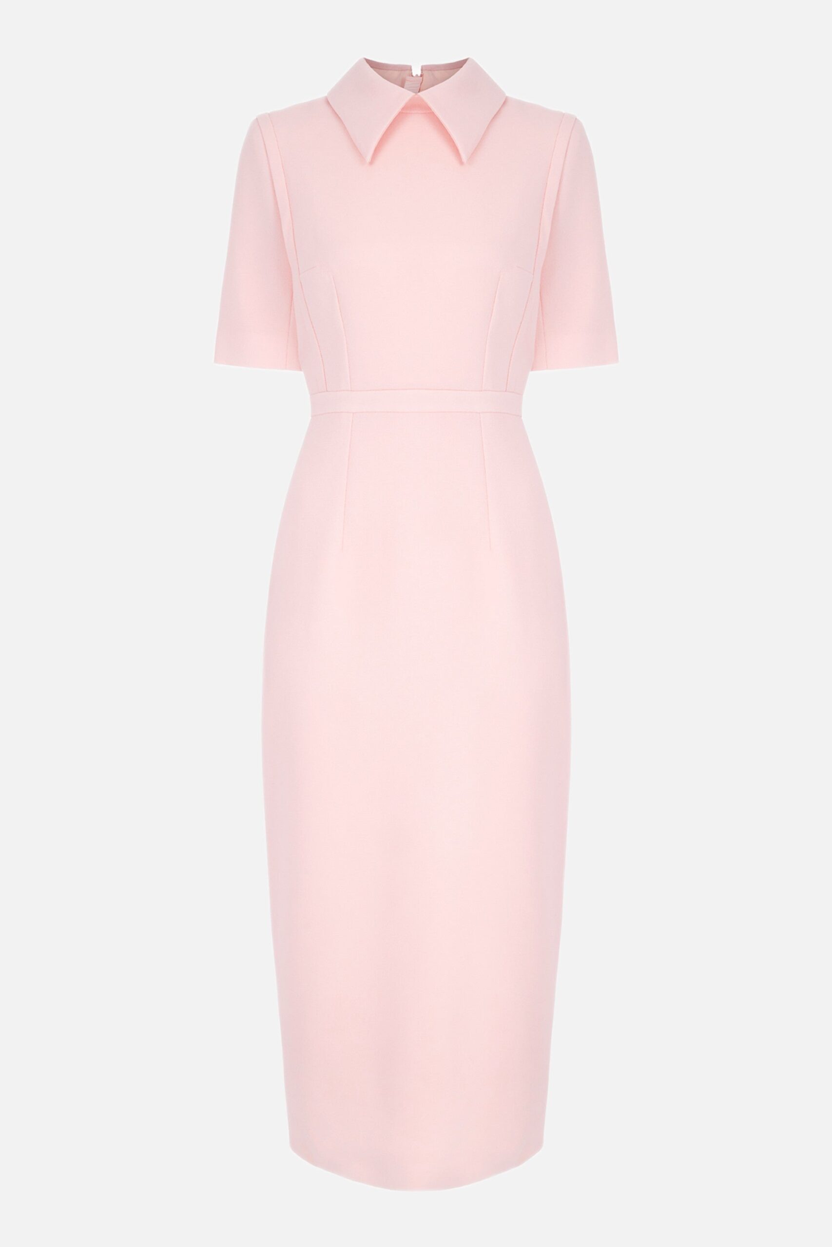 Emilia Wickstead Valletta Dress in Light Pink Single Wool Crepe