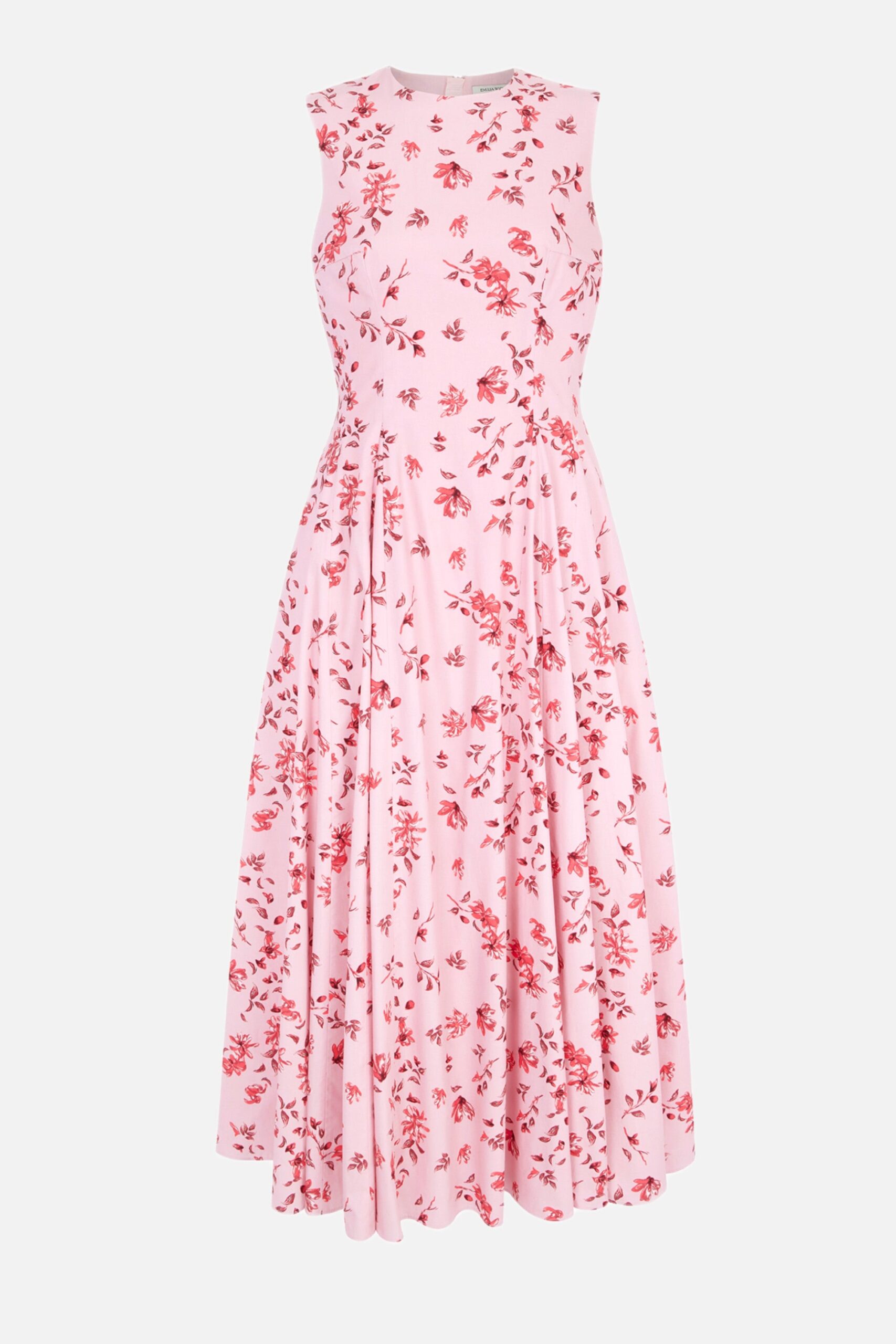 Emilia Wickstead Chelsea Dress in Scattered Daisies on Pink Cotton