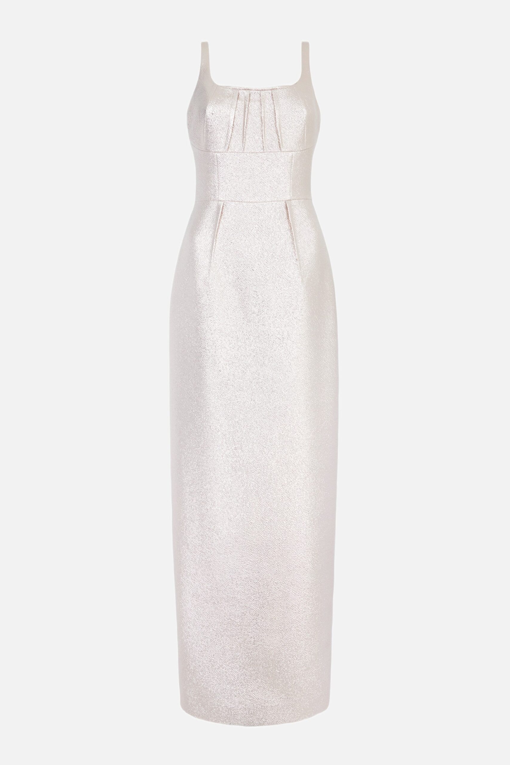 Emilia Wickstead Sharon Dress in Champagne Metallic Cloque