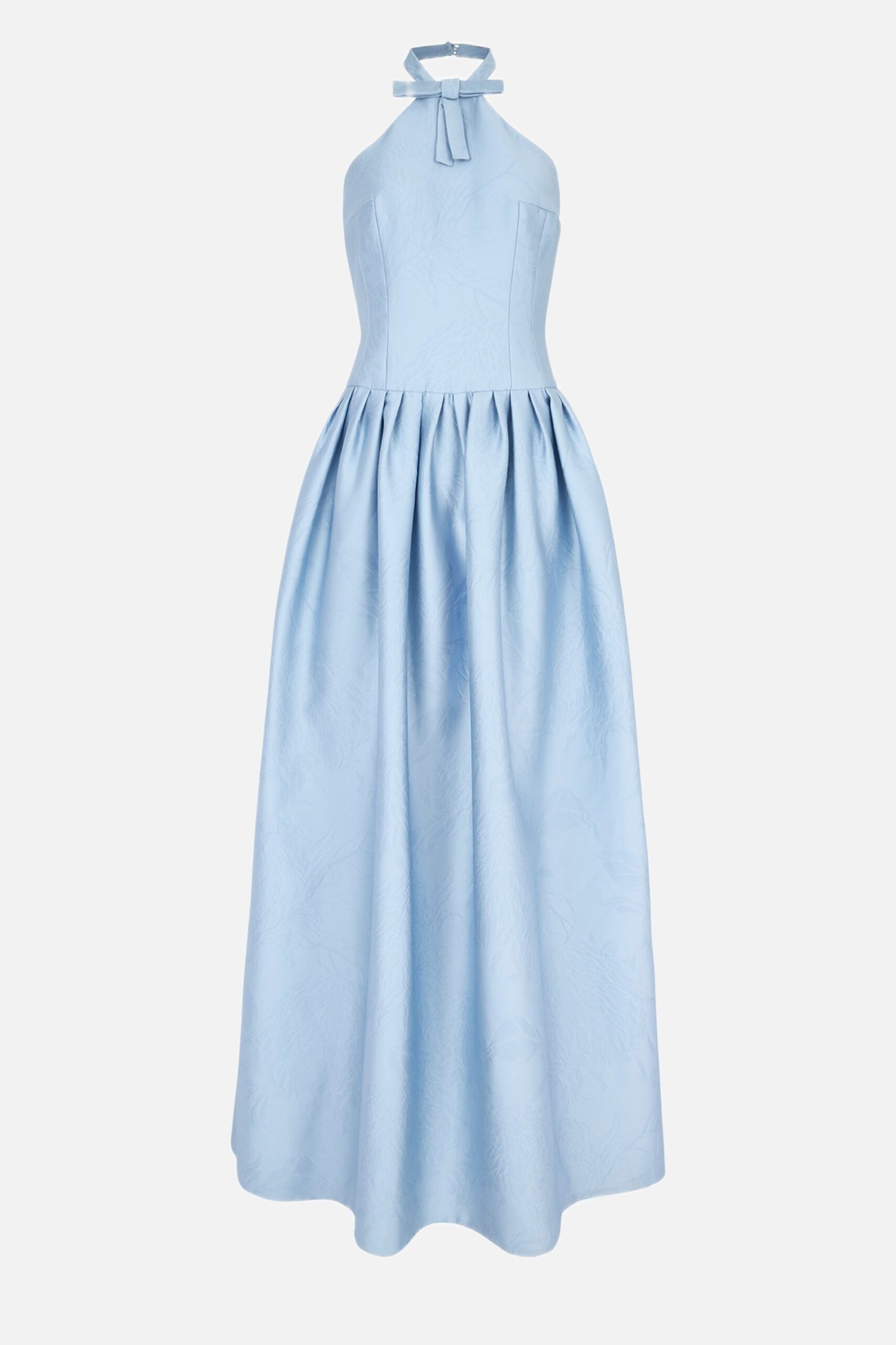 Emilia Wickstead Sweeny Dress in Blue Embossed Cloque