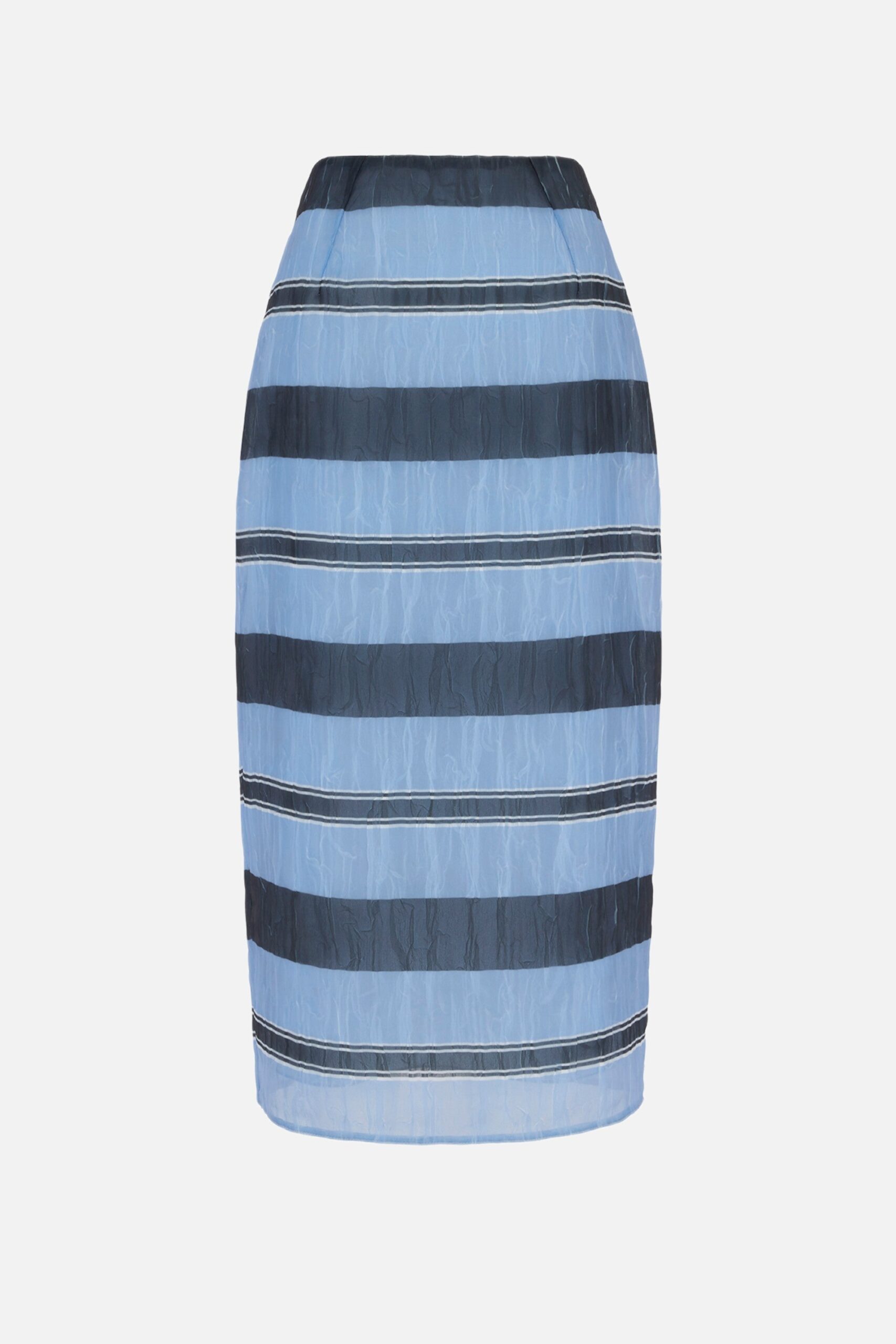 Emilia Wickstead Priya Skirt in Blue & Black Textured Organza