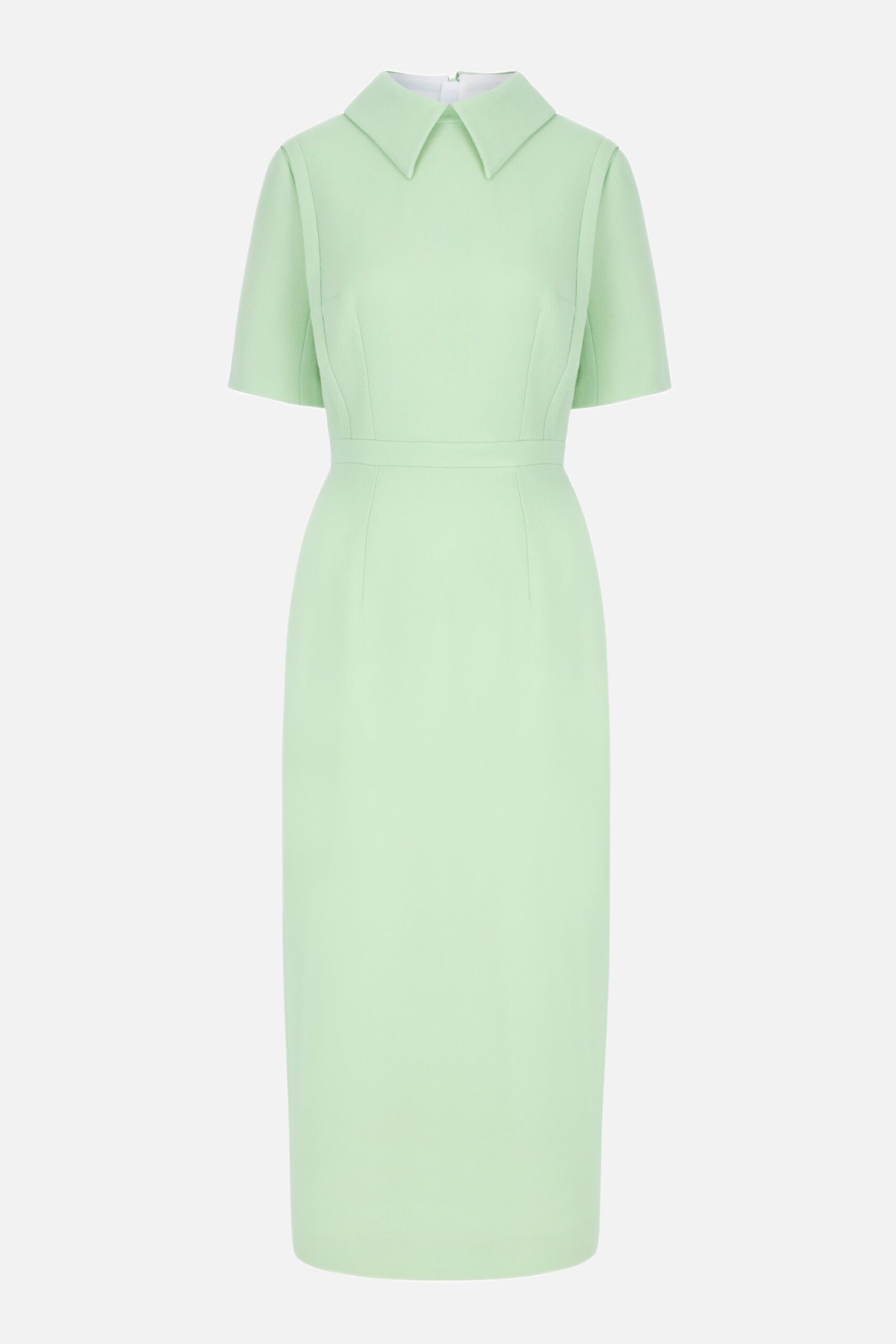 Emilia Wickstead Valletta Dress in Pale Green Single Wool Crepe