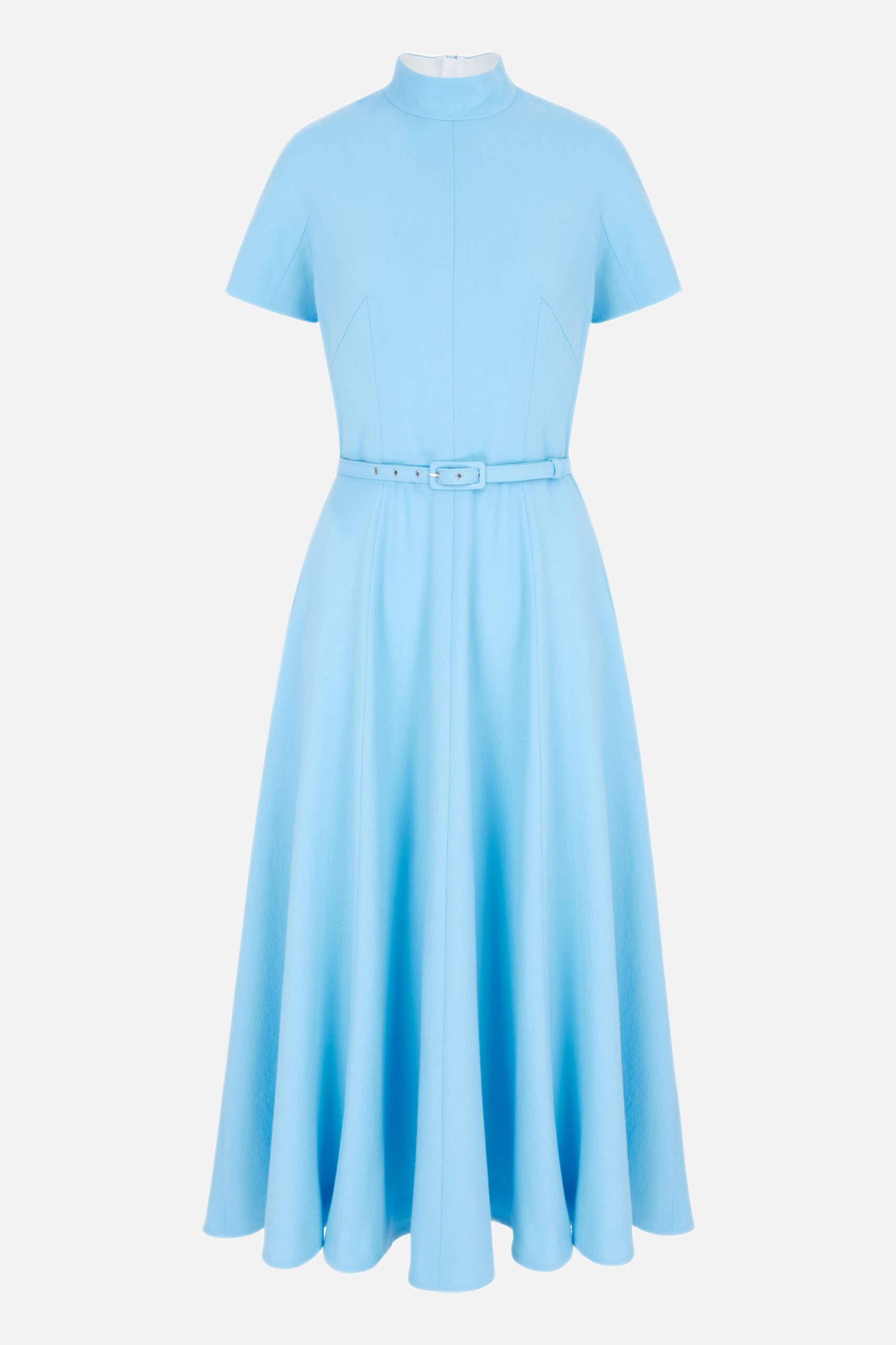 Emilia Wickstead Camilla Dress in Pale Blue Single Wool Crepe