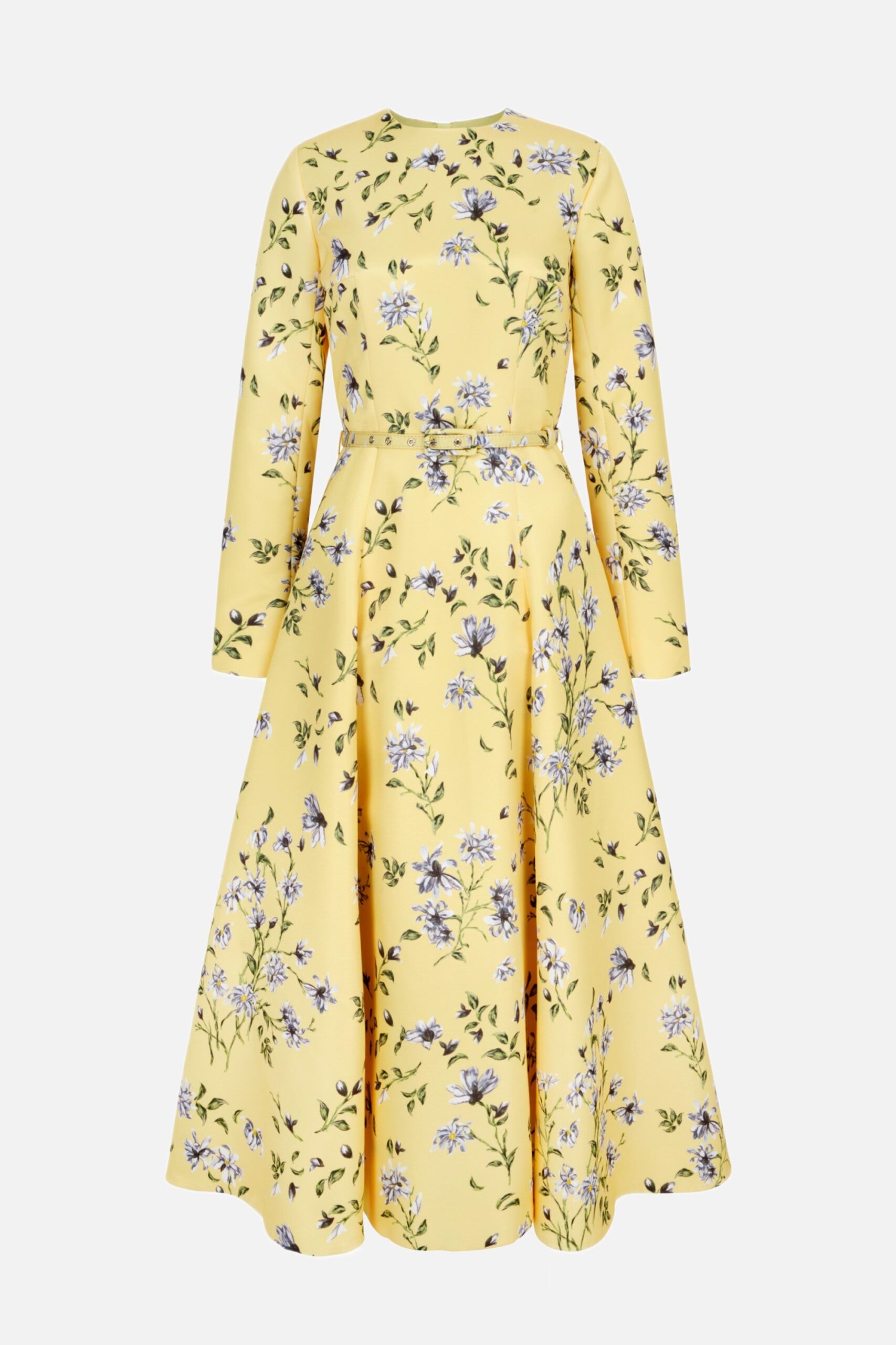 Emilia Wickstead Capucine Dress in Butter Yellow Magnolia Taffeta Faille