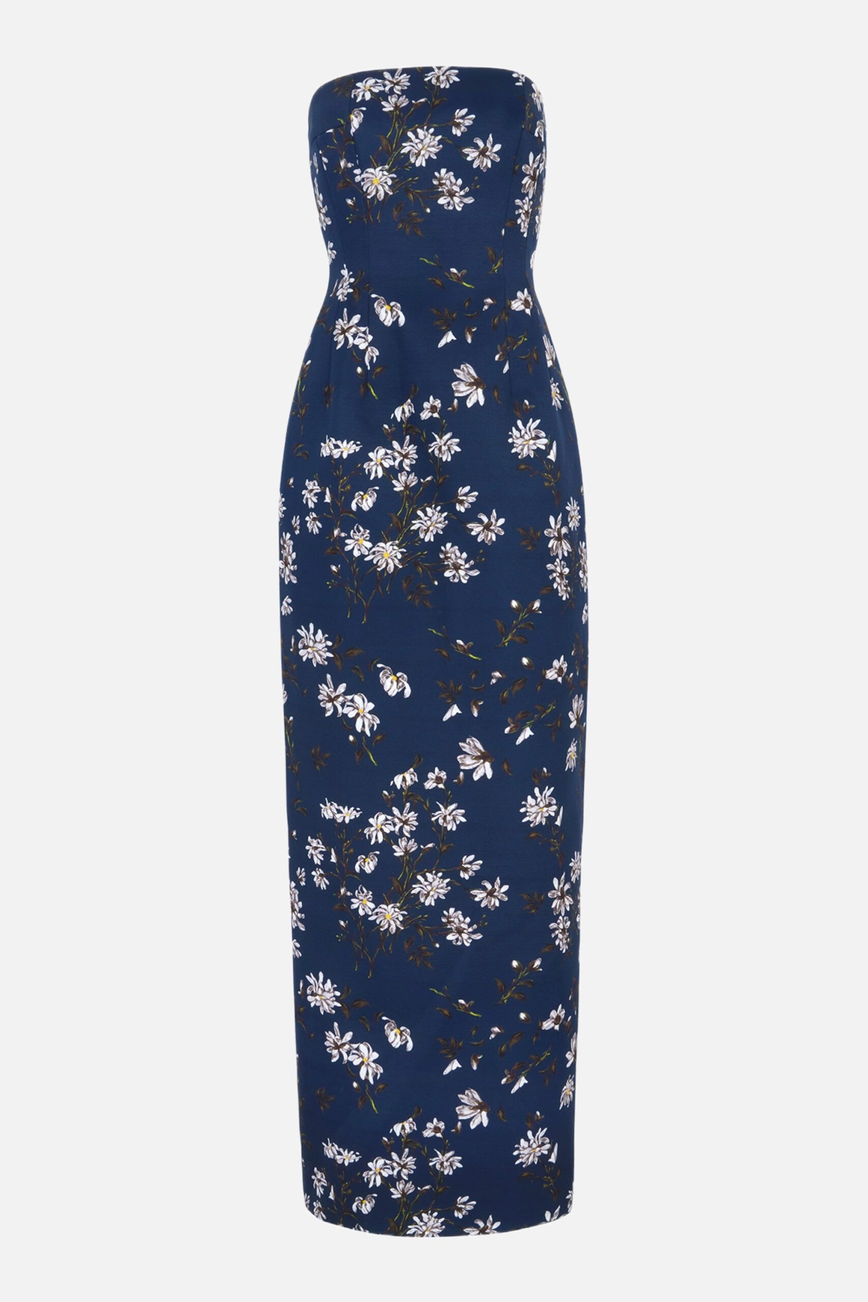 Emilia Wickstead Laelia Dress in Midnight Magnolia Taffeta Faille