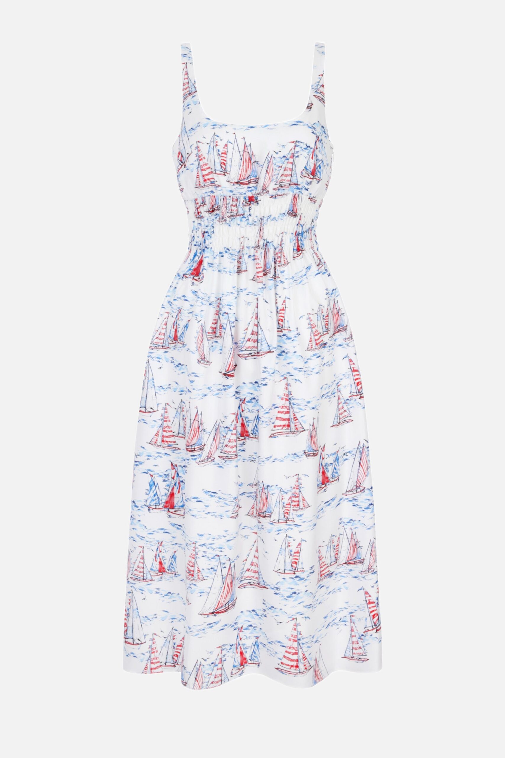 Emilia Wickstead Giovanna Dress in Boat Print Silk Twill