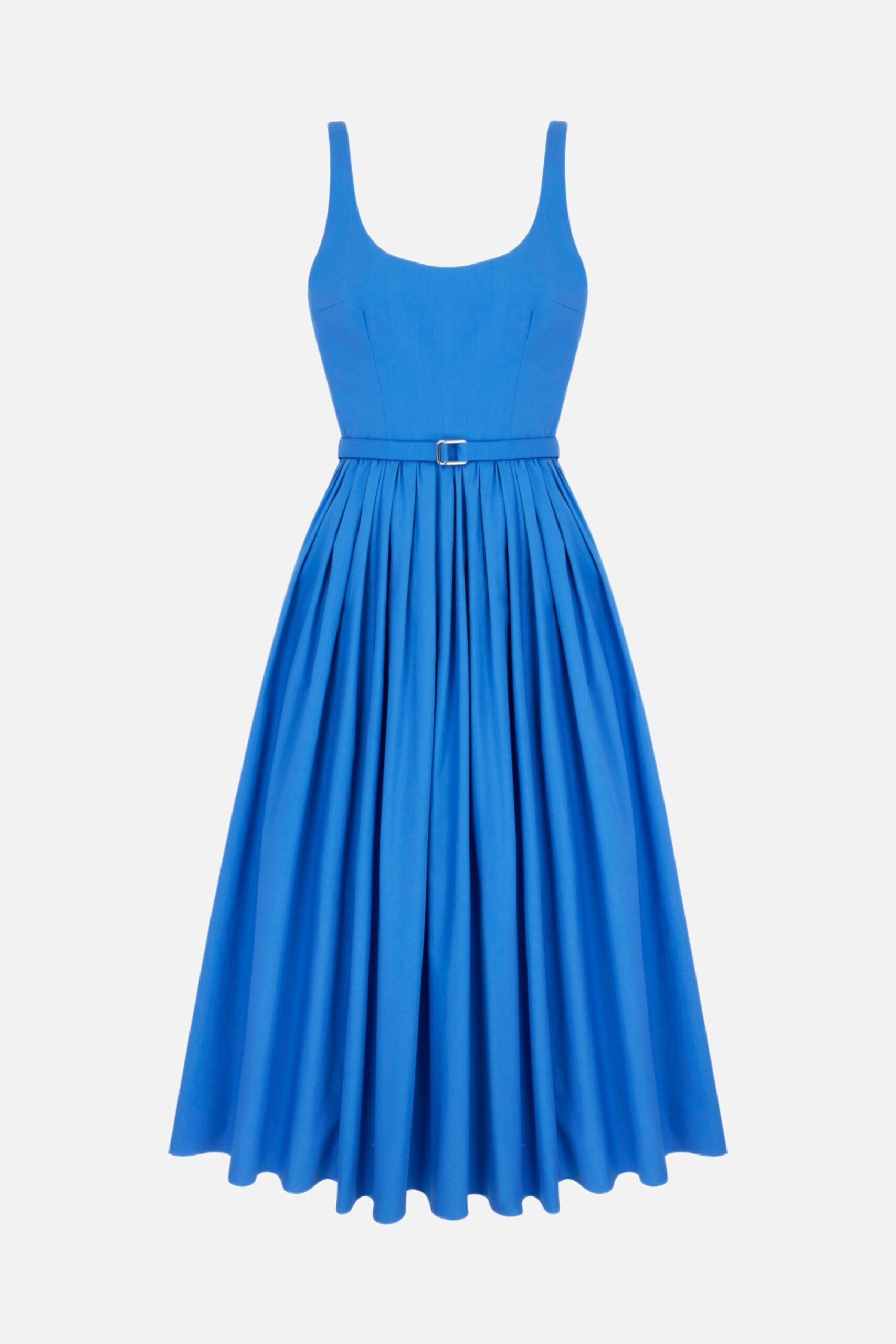 Emilia Wickstead Eglantine Dress in Blue Cotton Poplin