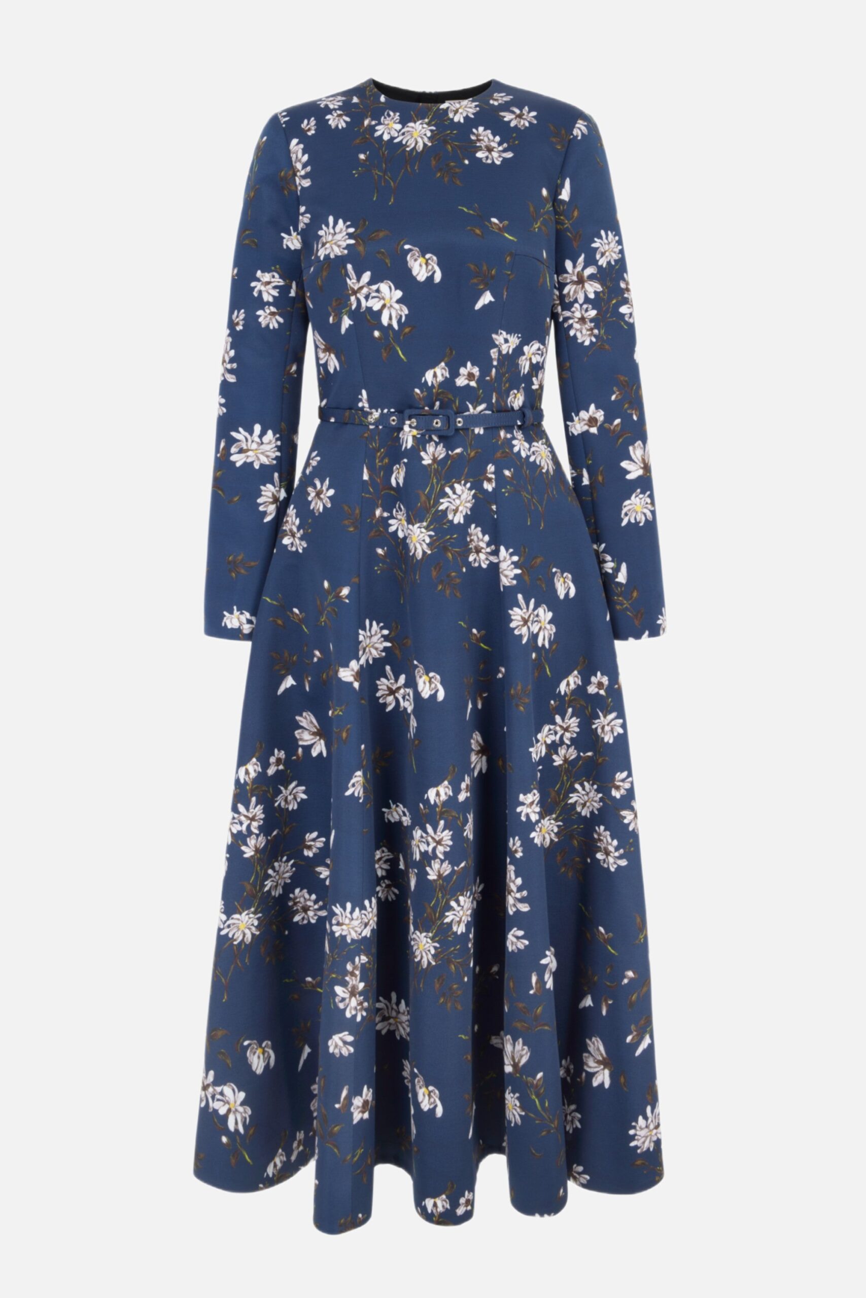 Emilia Wickstead Capucine Dress in Midnight Magnolia Taffeta Faille