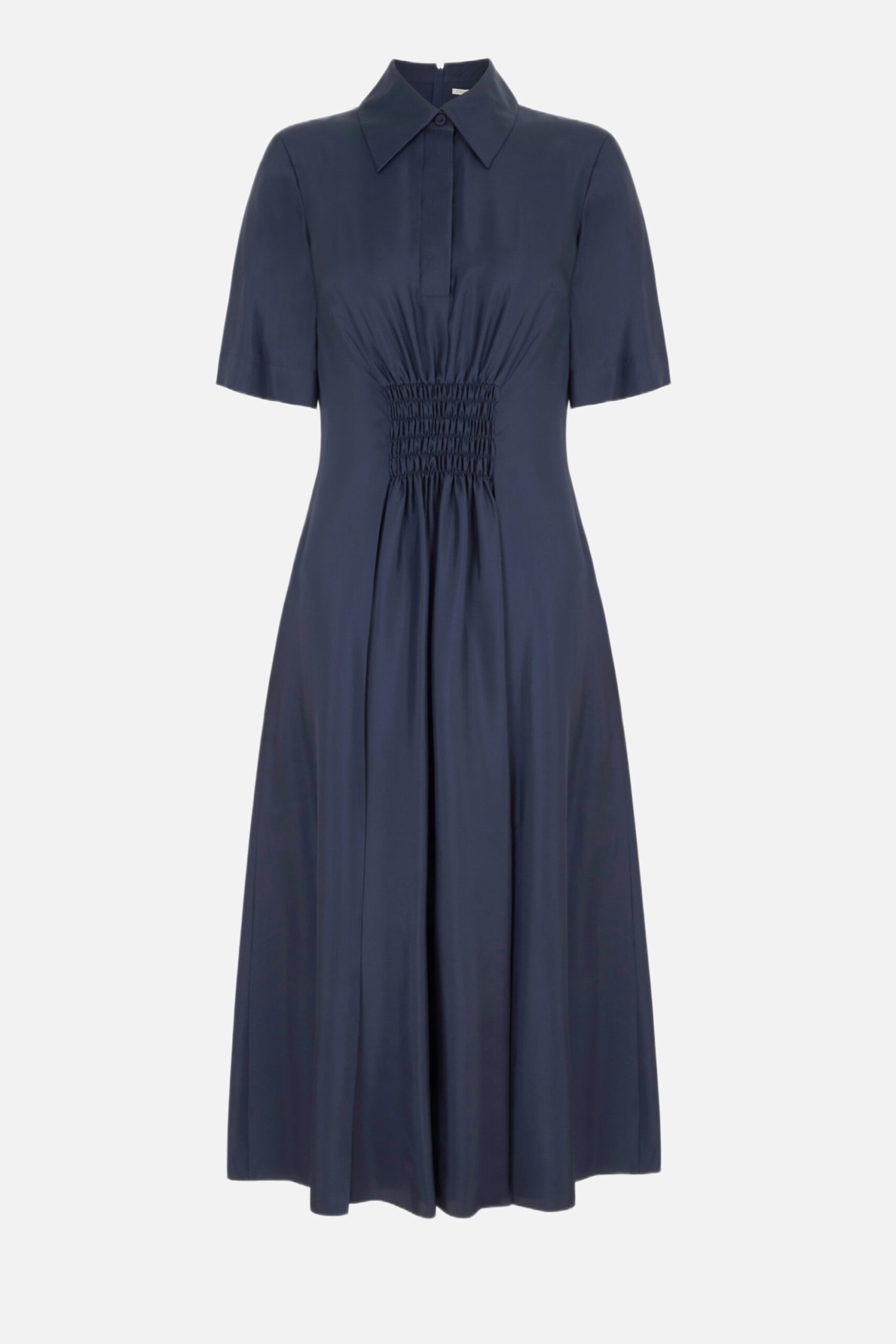 Emilia Wickstead Khloe Dress in Navy Silk Twill