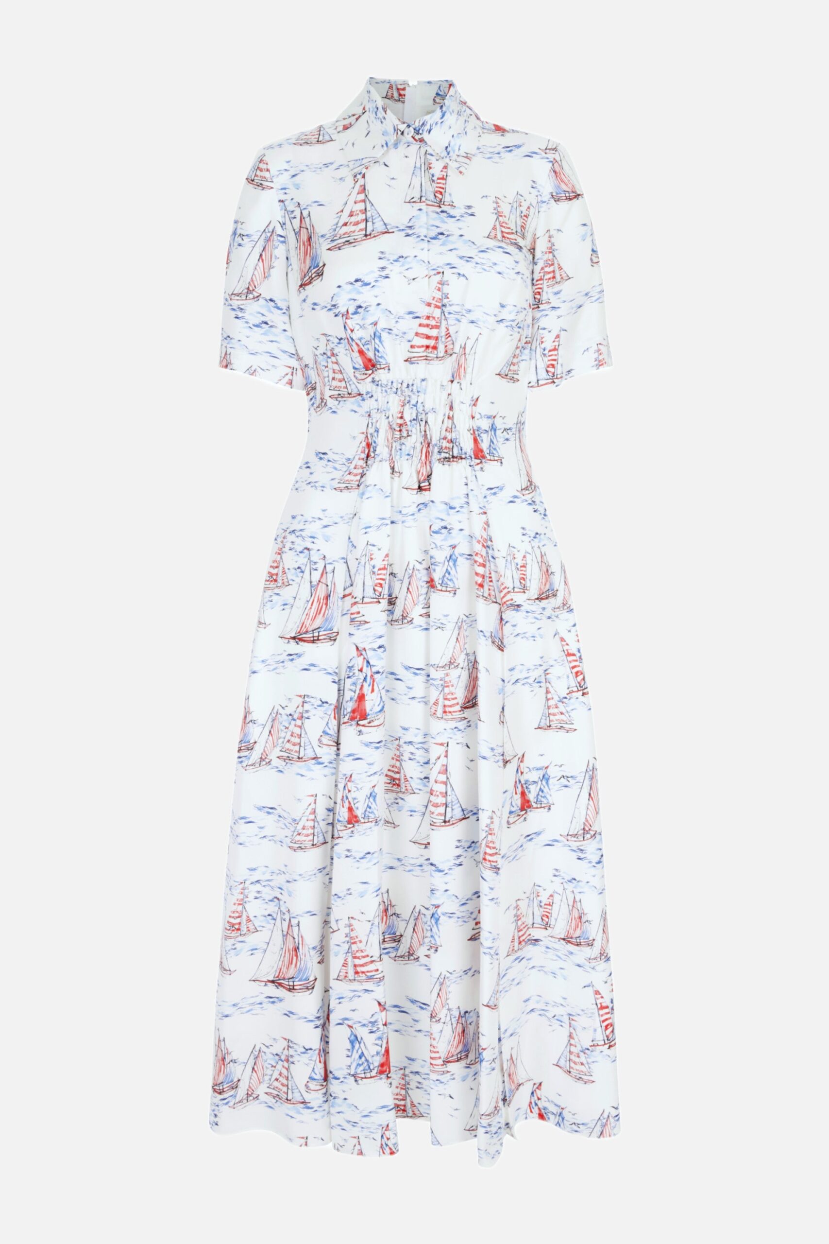 Emilia Wickstead Khloe Dress in Boat Print Silk Twill