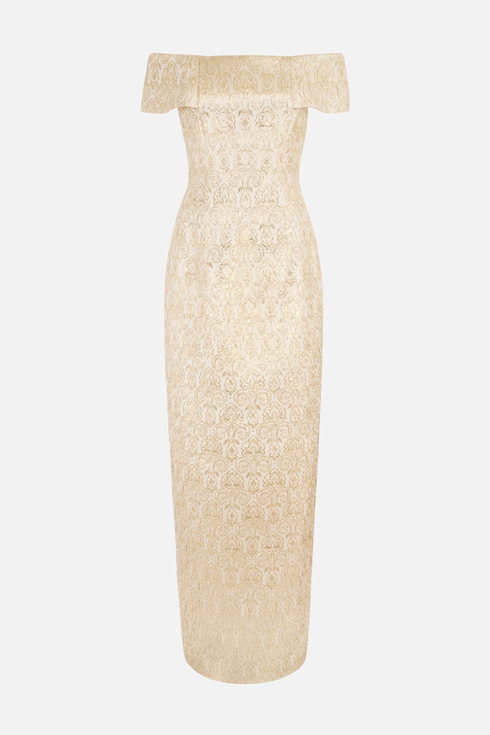 Emilia Wickstead Antep Dress in Gold Metallic Jacquard