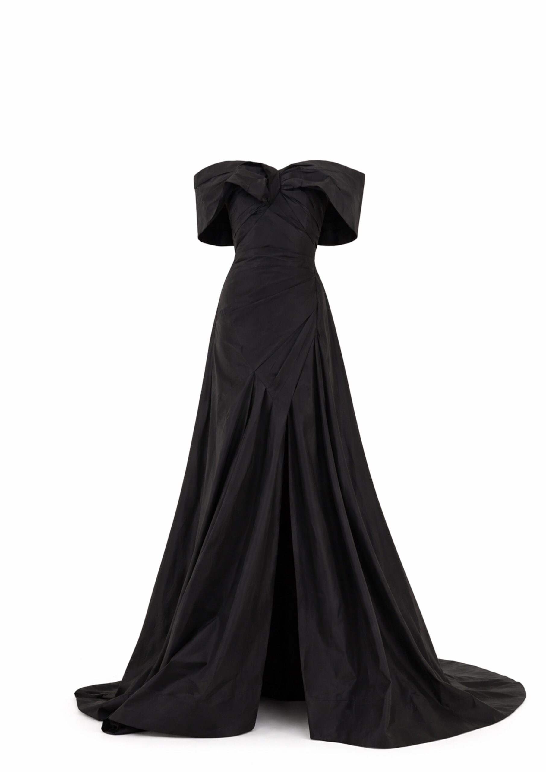 Avaro Figlio Off-Shoulder Draped Mermaid Gown in Metallic