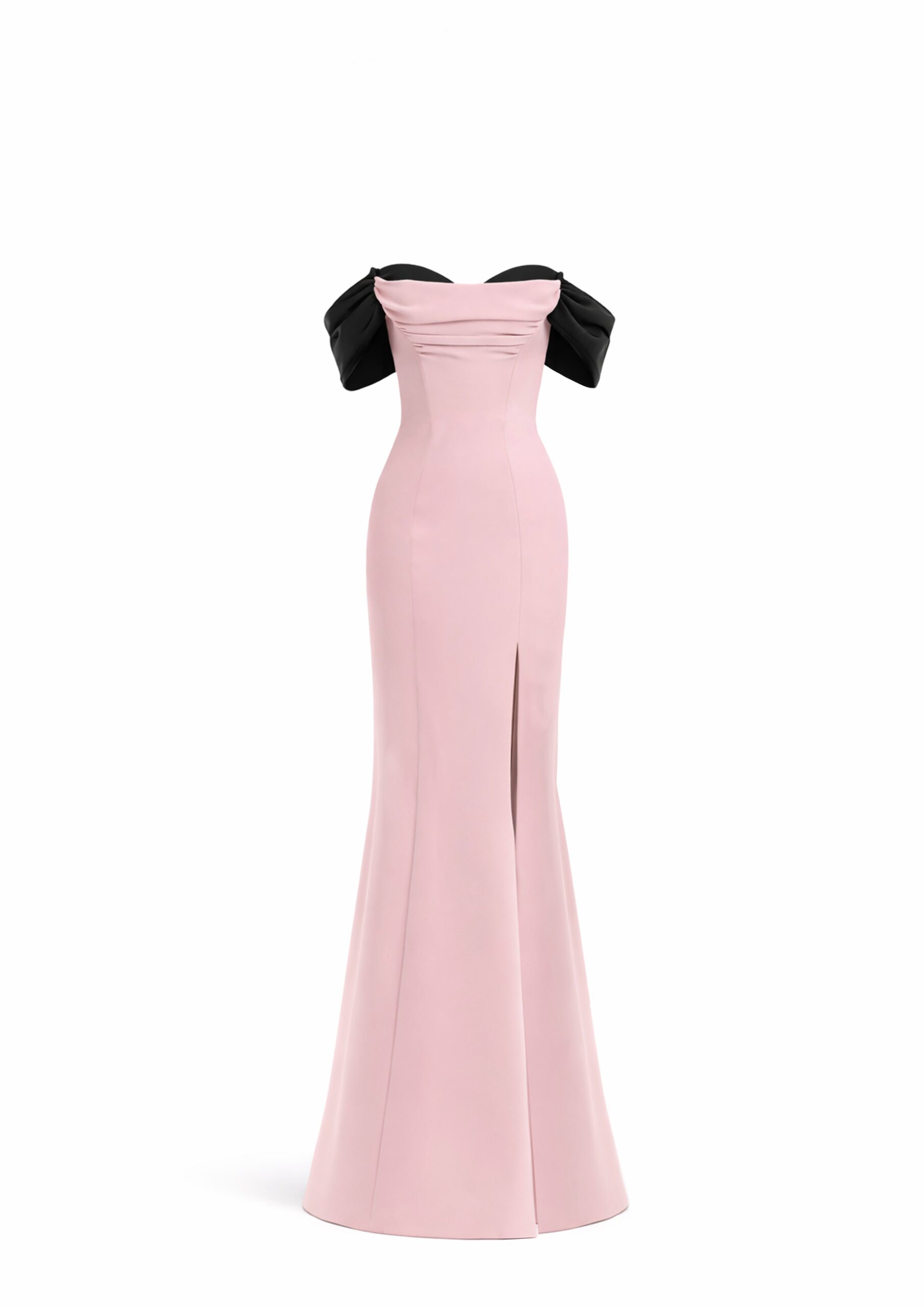 Avaro Figlio Off-Shoulder Gown With Draped Contrast Detail in Pink
