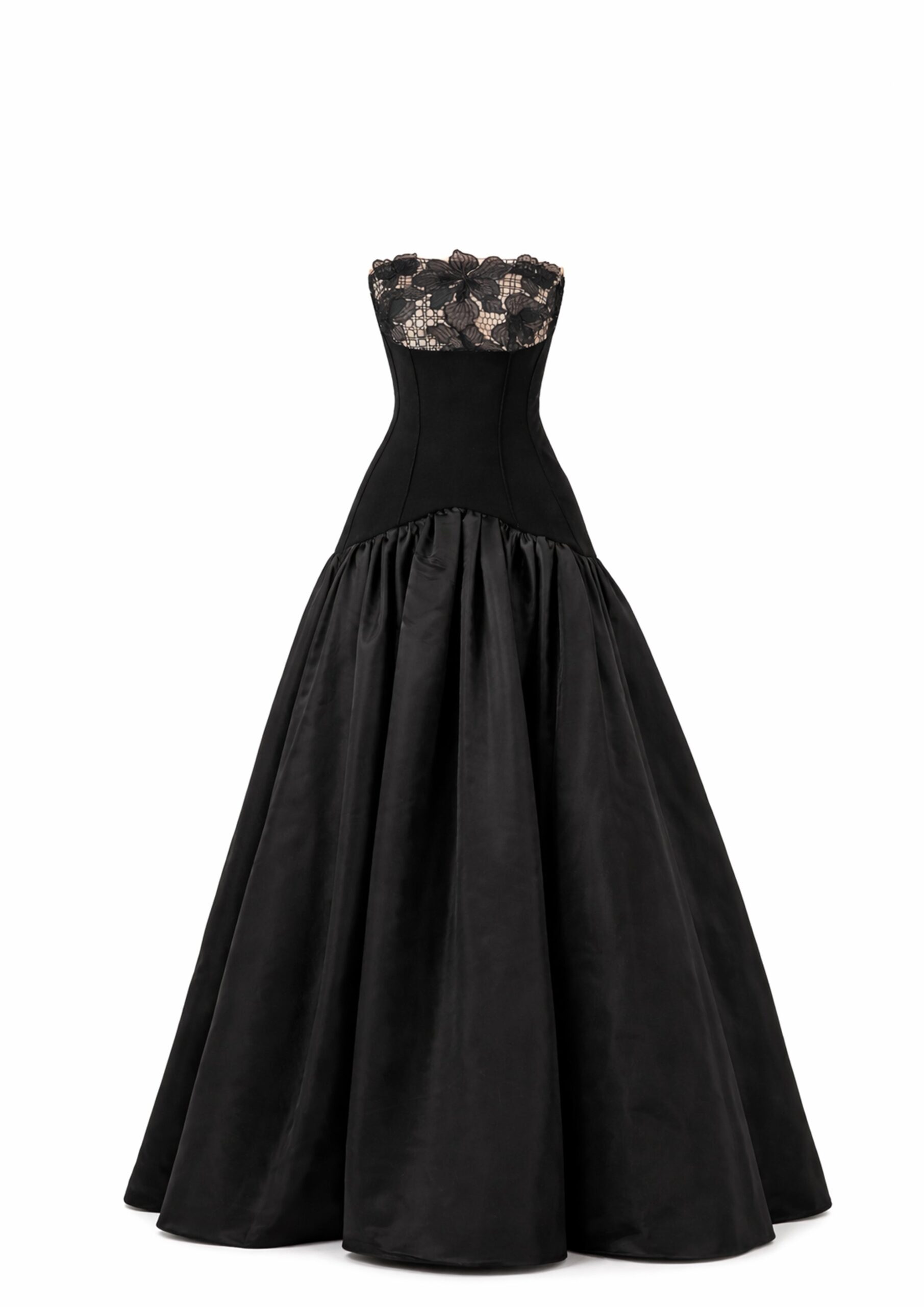 Avaro Figlio Strapless Ball Gown With Fitted Bodice in Black