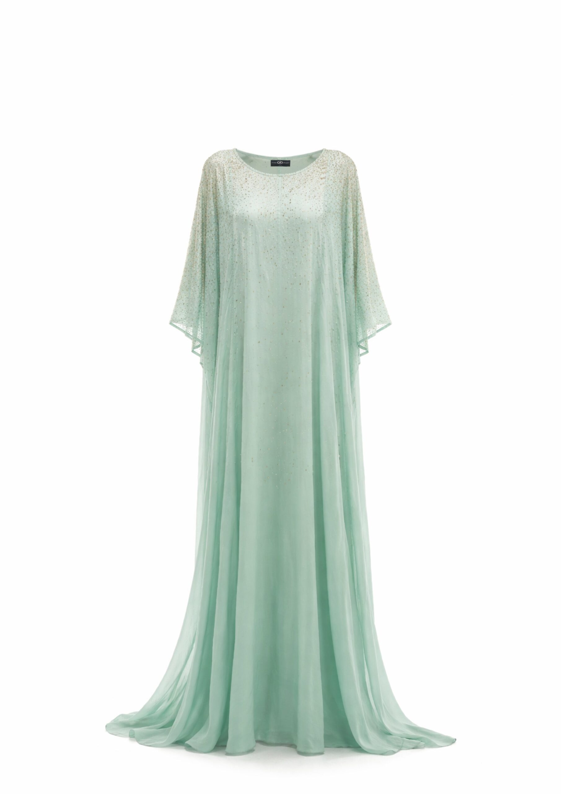 Avaro Figlio Square Kaftan With Crystal Gradient in Green