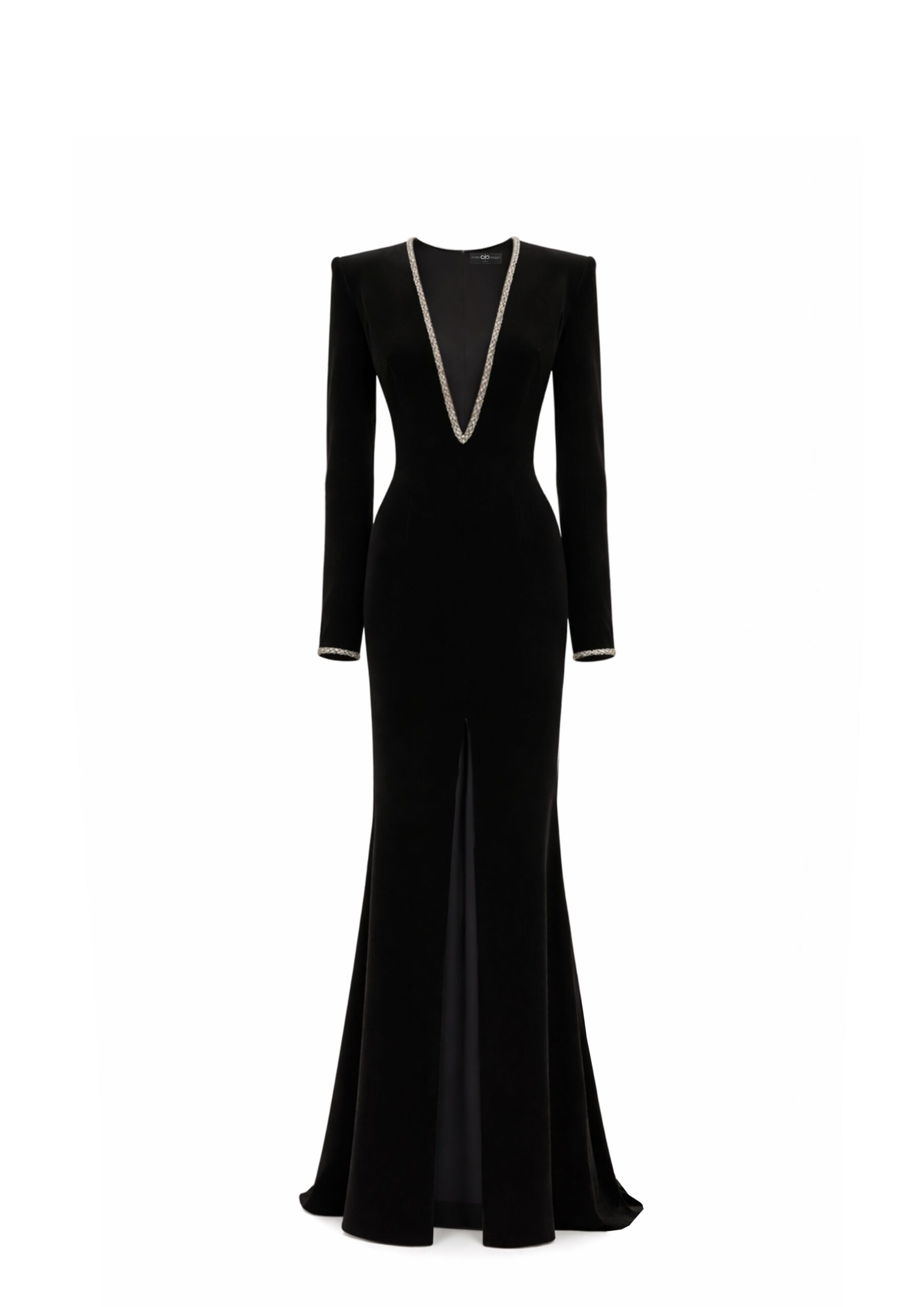 Avaro Figlio Suited Silhouette Maxi Dress With Long Sleeves in Black