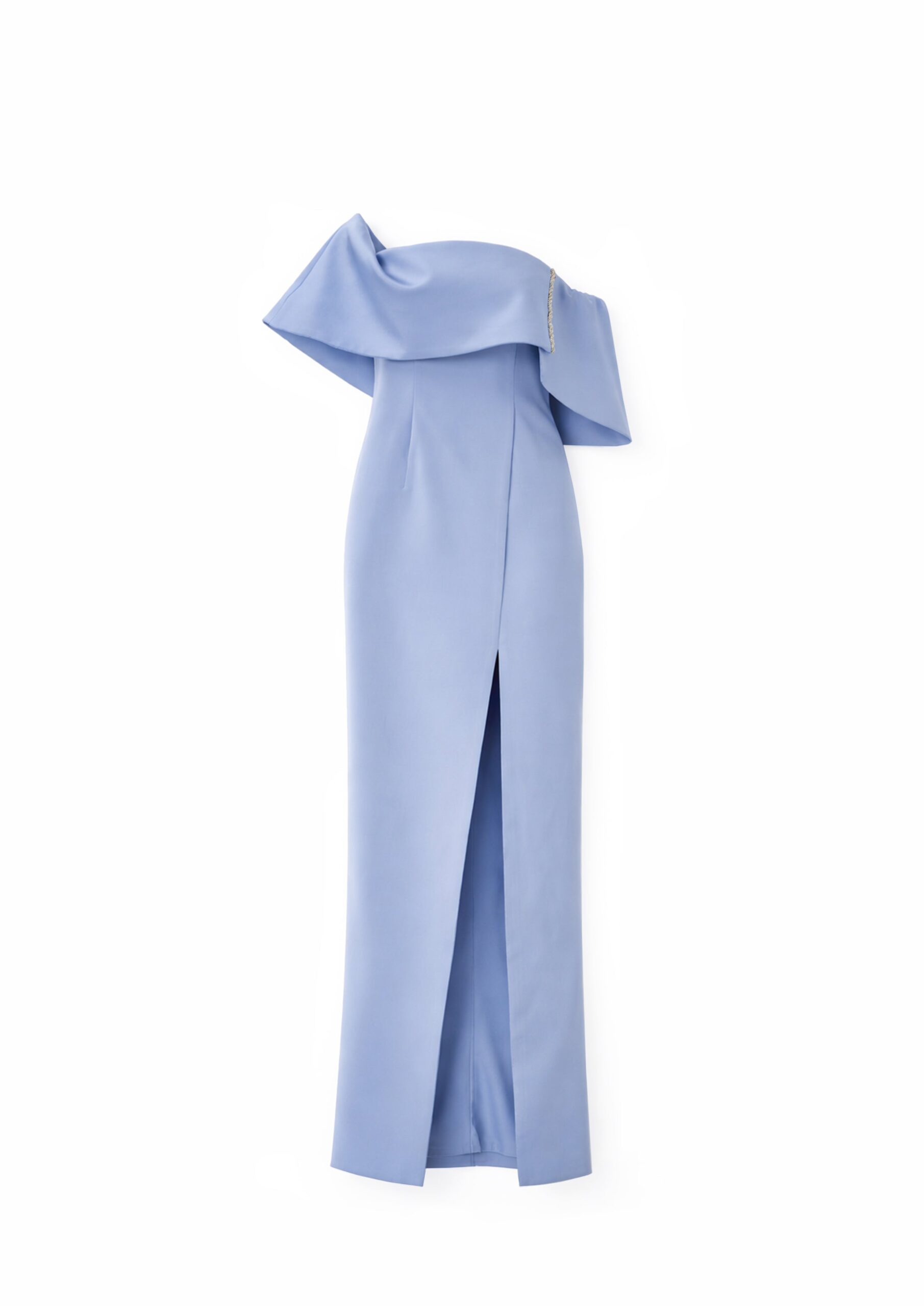 Avaro Figlio Column Maxi Dress With Satin Band in Blue
